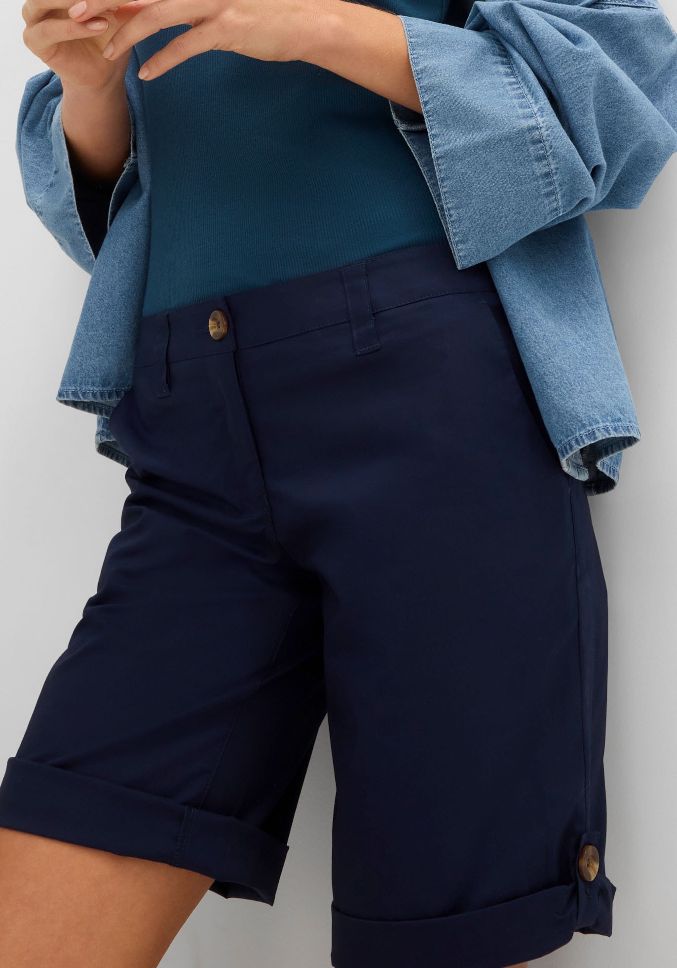 bonprix Bermudas »Stretch Bermuda«  mit krempelbaren Beinen, Regular Fit