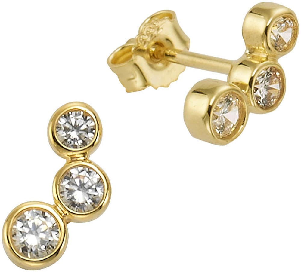Firetti Paar Ohrstecker »Schmuck Geschenk, Ohrringe Triologie, Gold 333«, mit Zirkonia (synth.)