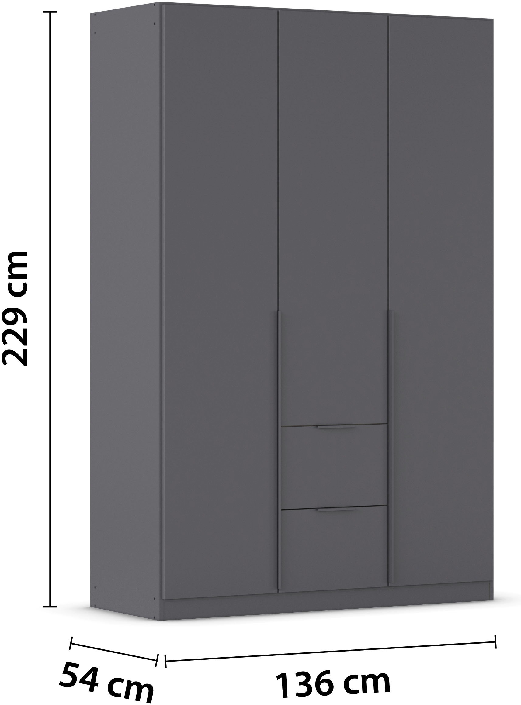 rauch Drehtürenschrank »Kleiderschrank Schrank Garderobe AGORDO mit Dekor- oder Hochglanzfront«, (in zwei Griff-Farben mit Dekor- oder Hochglanzfront), mit Außenschubkästen, in 6 Breiten und 2 Höhen MADE IN GERMANY
