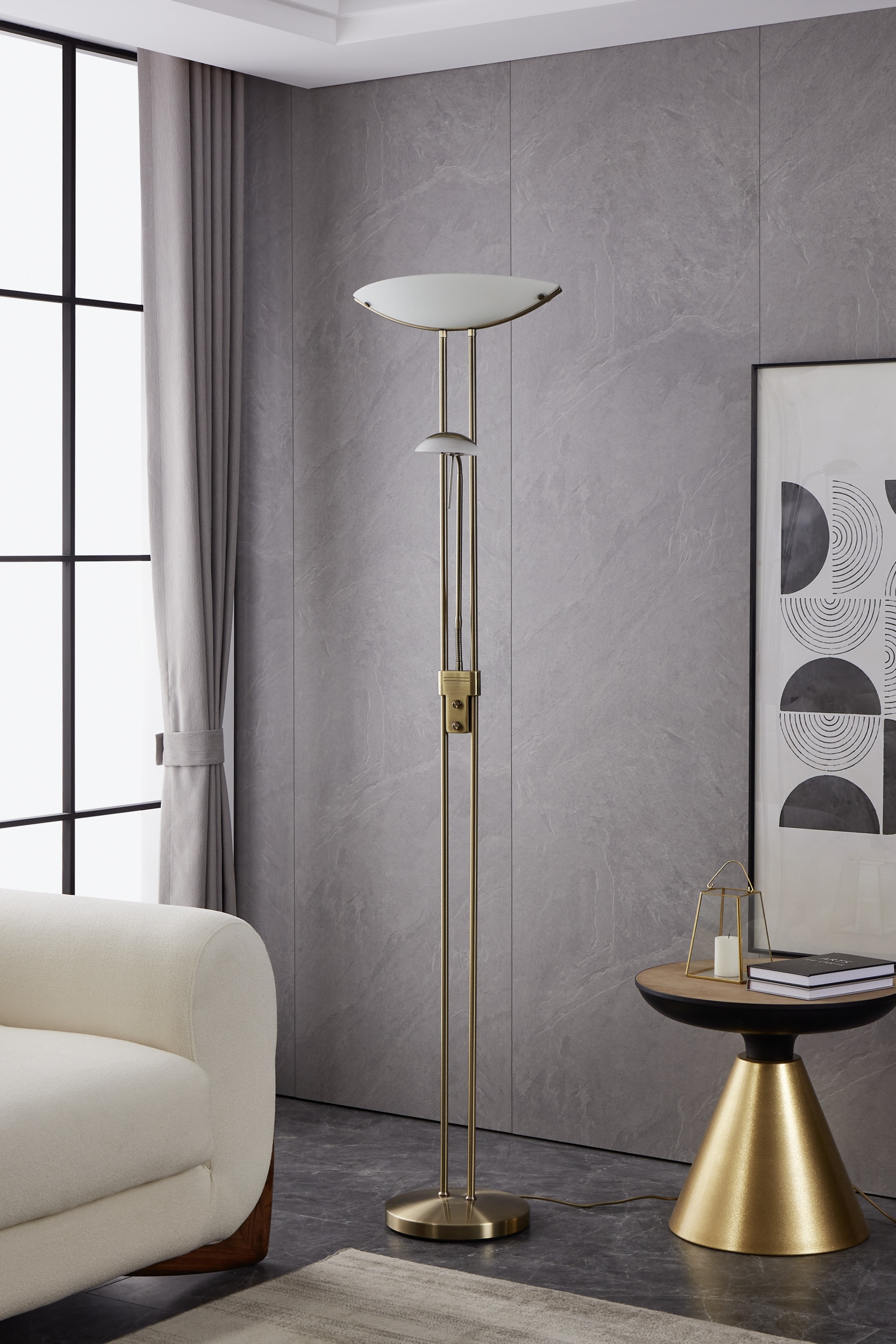 EGLO Stehlampe »BAYA Stehlampe - Stahl - R7S;G9 - 1X230W;1X33W - IP20« LED-Modul 1 Stk. Standleuchte, Leselampe, Wohzimmer, Schlafzimmer, L44 x H180 cm