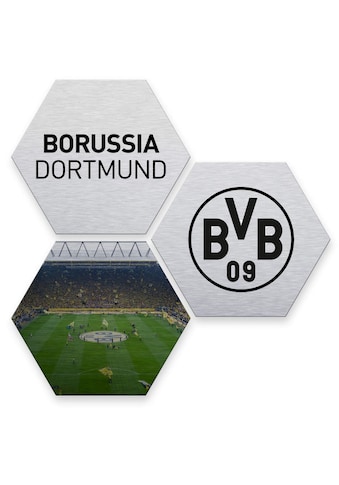Wall-Art Mehrteilige Bilder »Silber BVB Borussia Dortmund«, (Set, 3 St.) kaufen