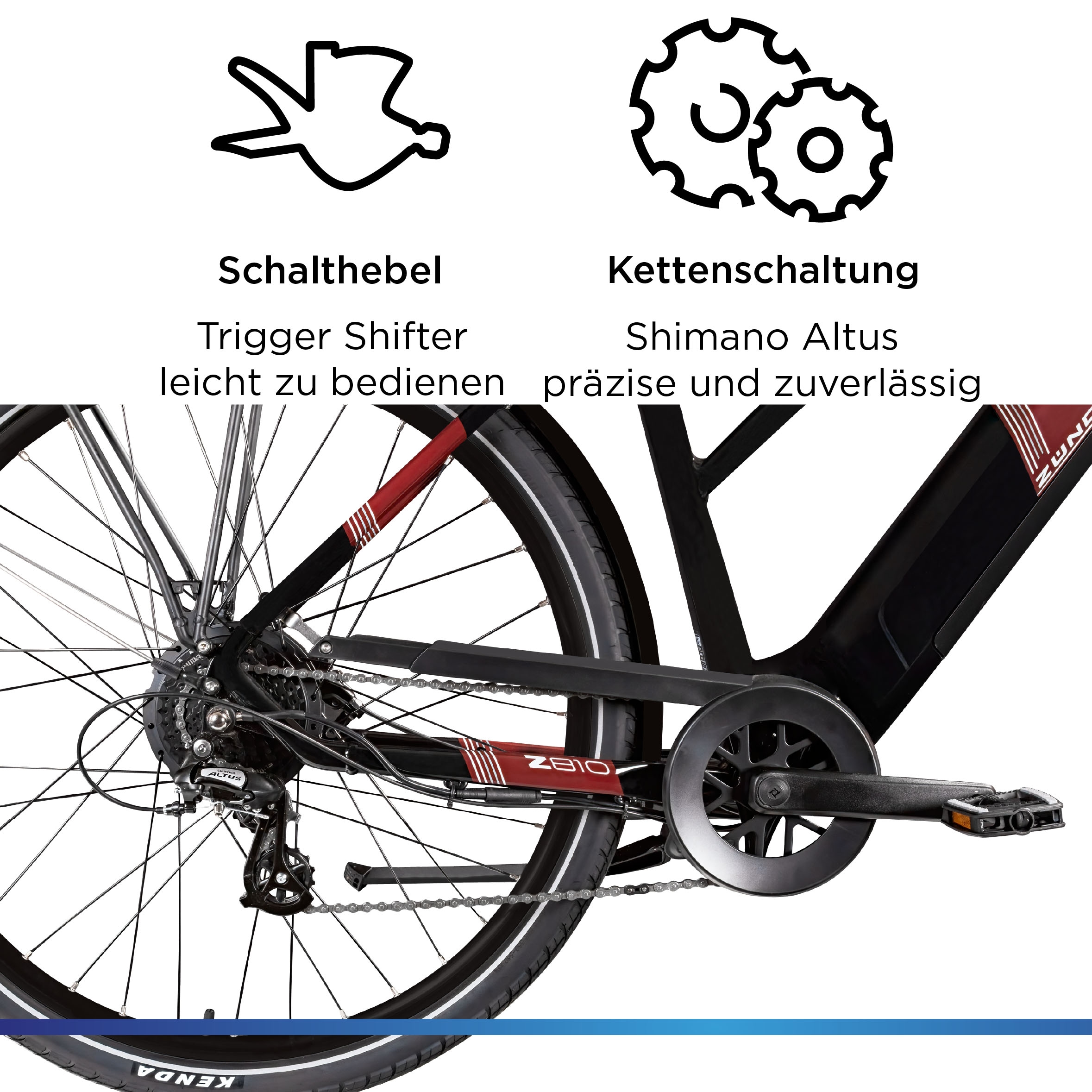 Zündapp E-Bike »Z810«, 8 Gang, Shimano, Altus RD-M310, Heckmotor 250 W