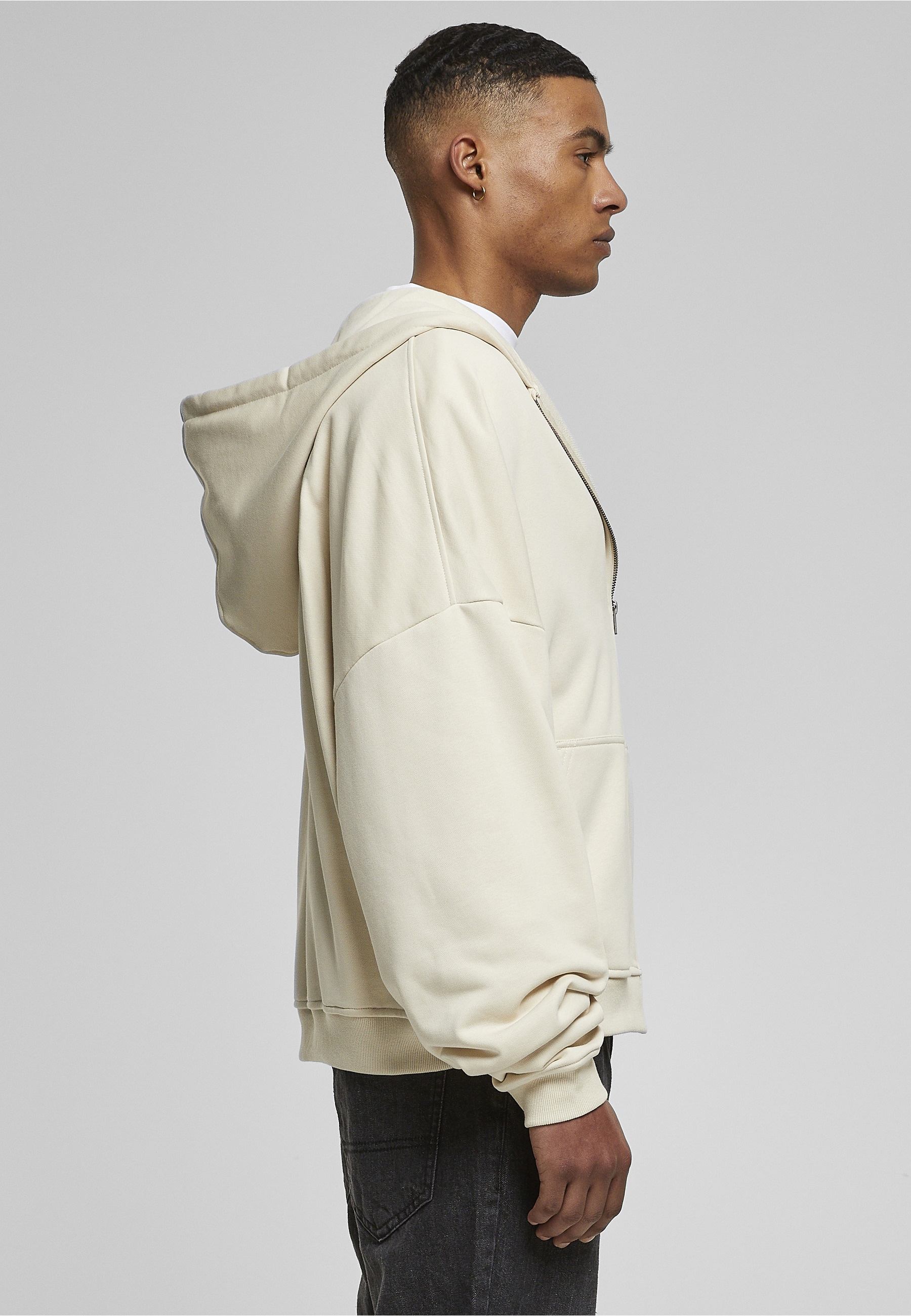 URBAN CLASSICS Rundhalspullover »Urban Classics Herren 90's Zip Hoody« 1 Stk.