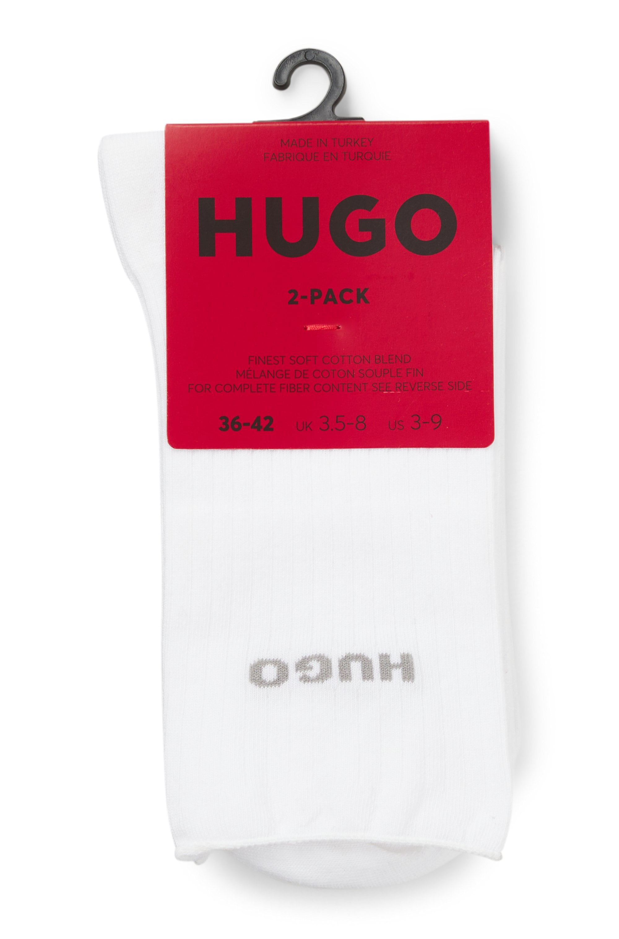 HUGO Underwear Freizeitsocken »2P QS FINE RIB CC« mit großem Logo