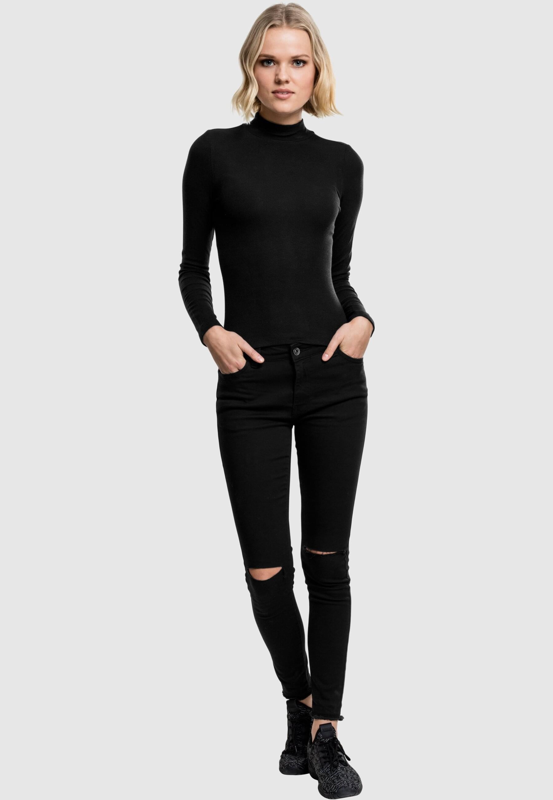 URBAN CLASSICS T-Shirt »Urban Classics Damen Ladies Turtleneck Longsleeve« 1 Stk. tlg.