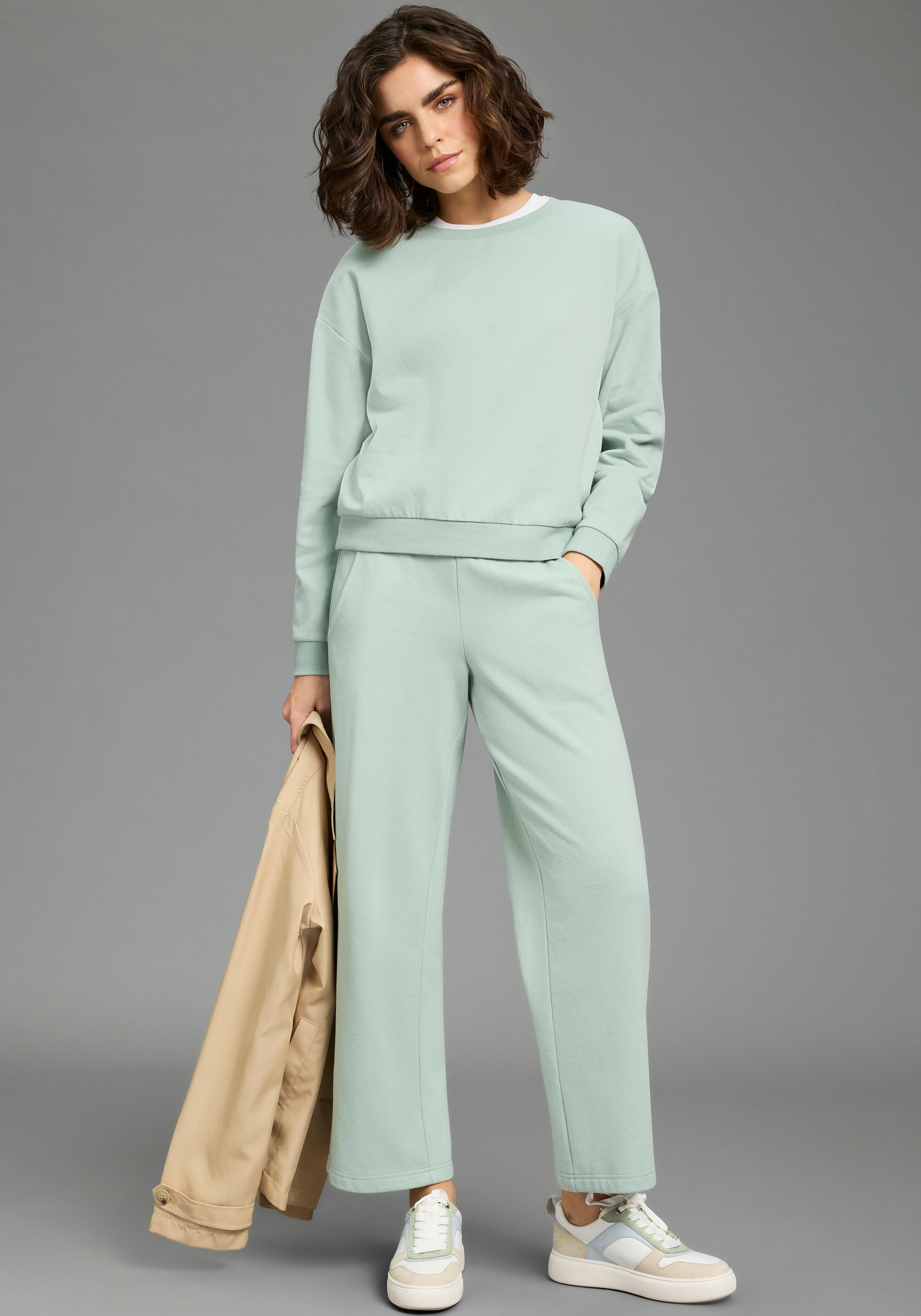 Flashlights Sweatshirt, 2 tlg. im Basic-Stil, Langarm, Rundhalsausschnitt, mit Rippbündchen
