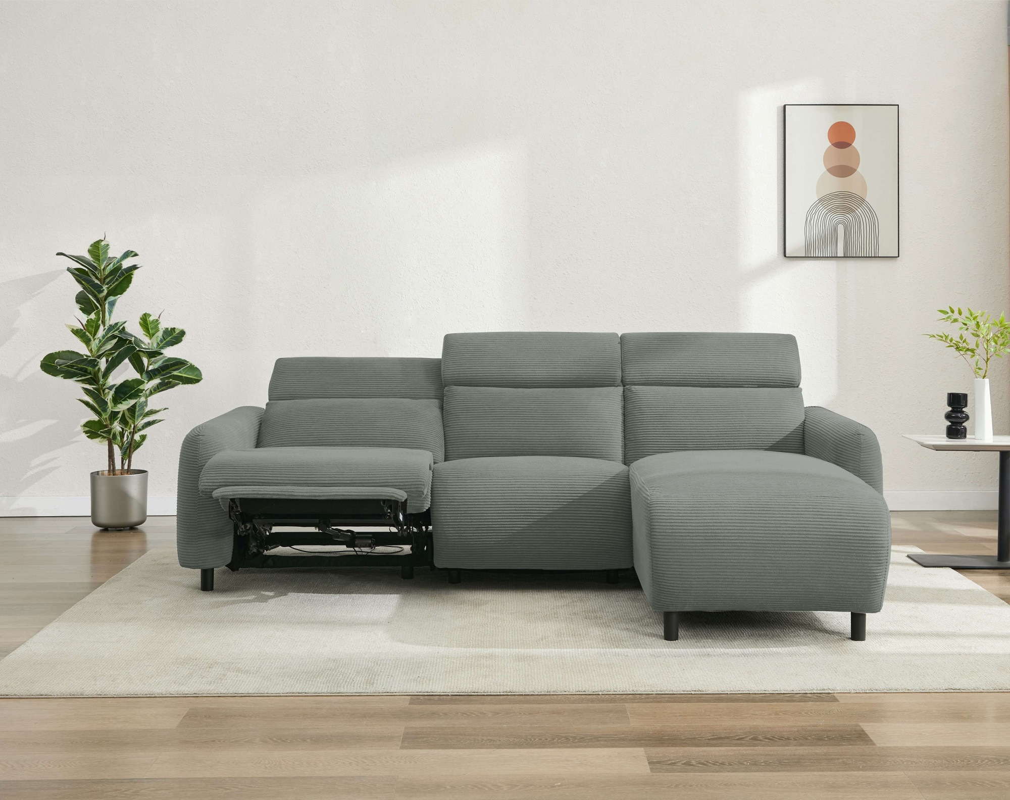 Home affaire Ecksofa »SKAANE in Cord, L-Form, 274 cm, manuelle u. elektrisc günstig online kaufen