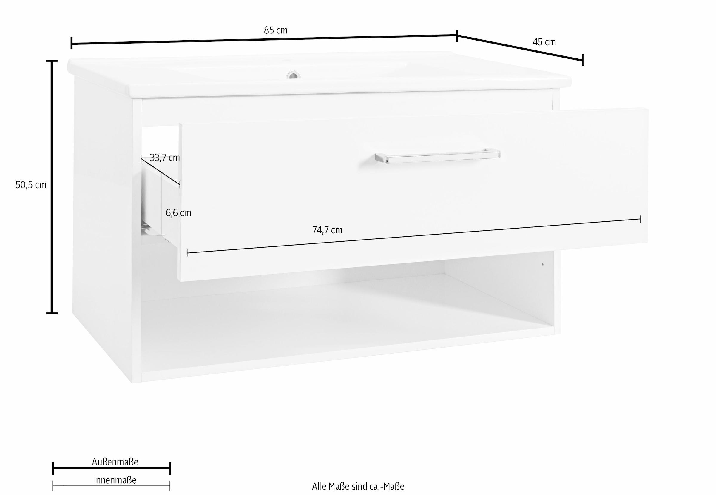 OPTIFIT Waschtisch 85 auf Soft-Close-Funktion, Rechnung Breite cm »Napoli«, bestellen