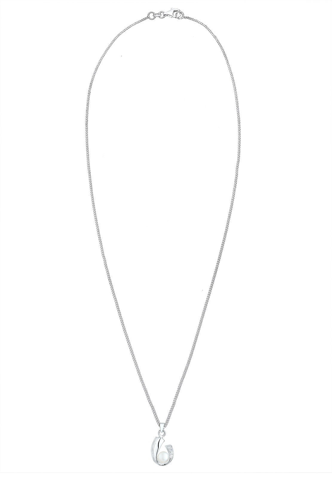 Elli DIAMONDS Collierkettchen »Süßwasserzuchtperle Diamant (0.015 ct.) 925 Silber«