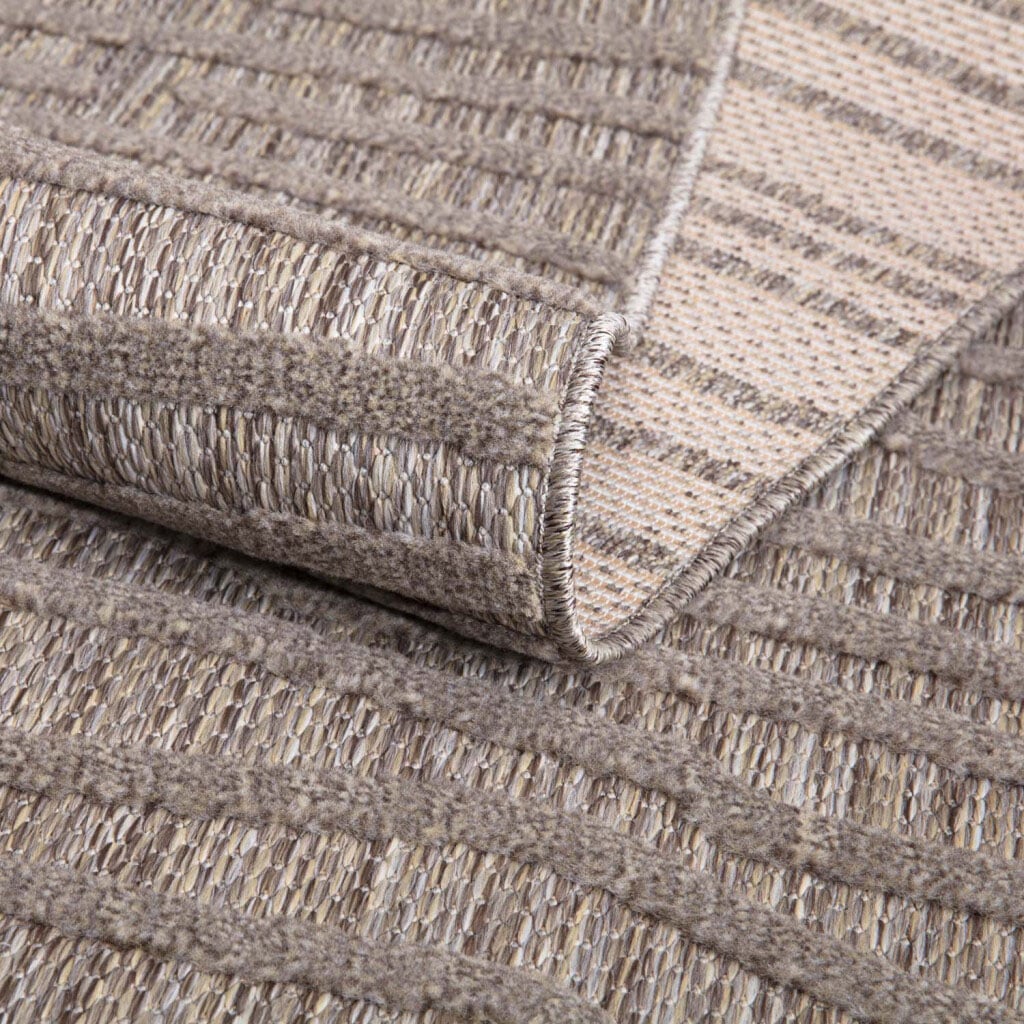 Carpet City Teppich »In-& Outdoorteppich Santorini 450, 3D-Effekt, Gestreift«, rechteckig, 5 mm Höhe, Wetterfest & UV-beständig für Terrasse, Balkon, Küche, Flur