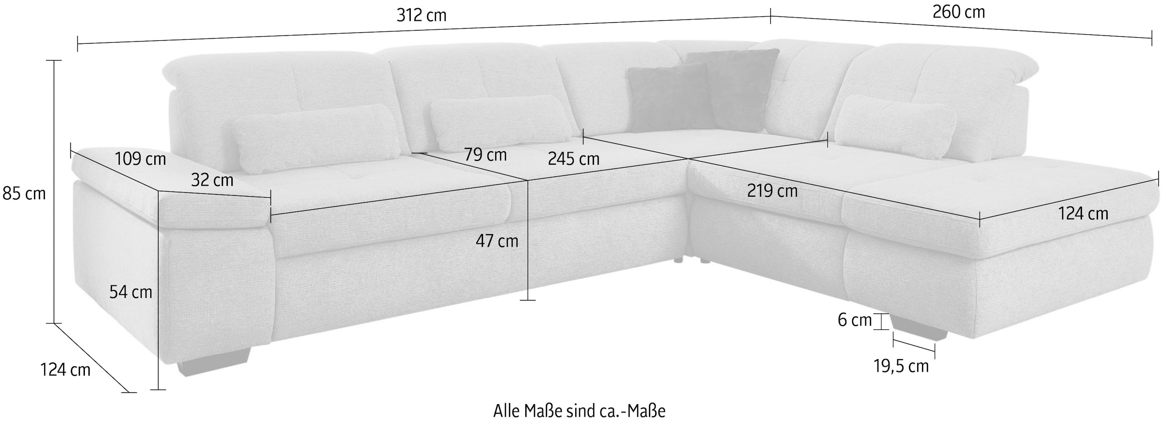 Die PlanBar Ecksofa »MP-IN16012 L-Form mit Federkern-Polsterung«, inkl. Sitztiefenverstellung, optional mit Funktionen