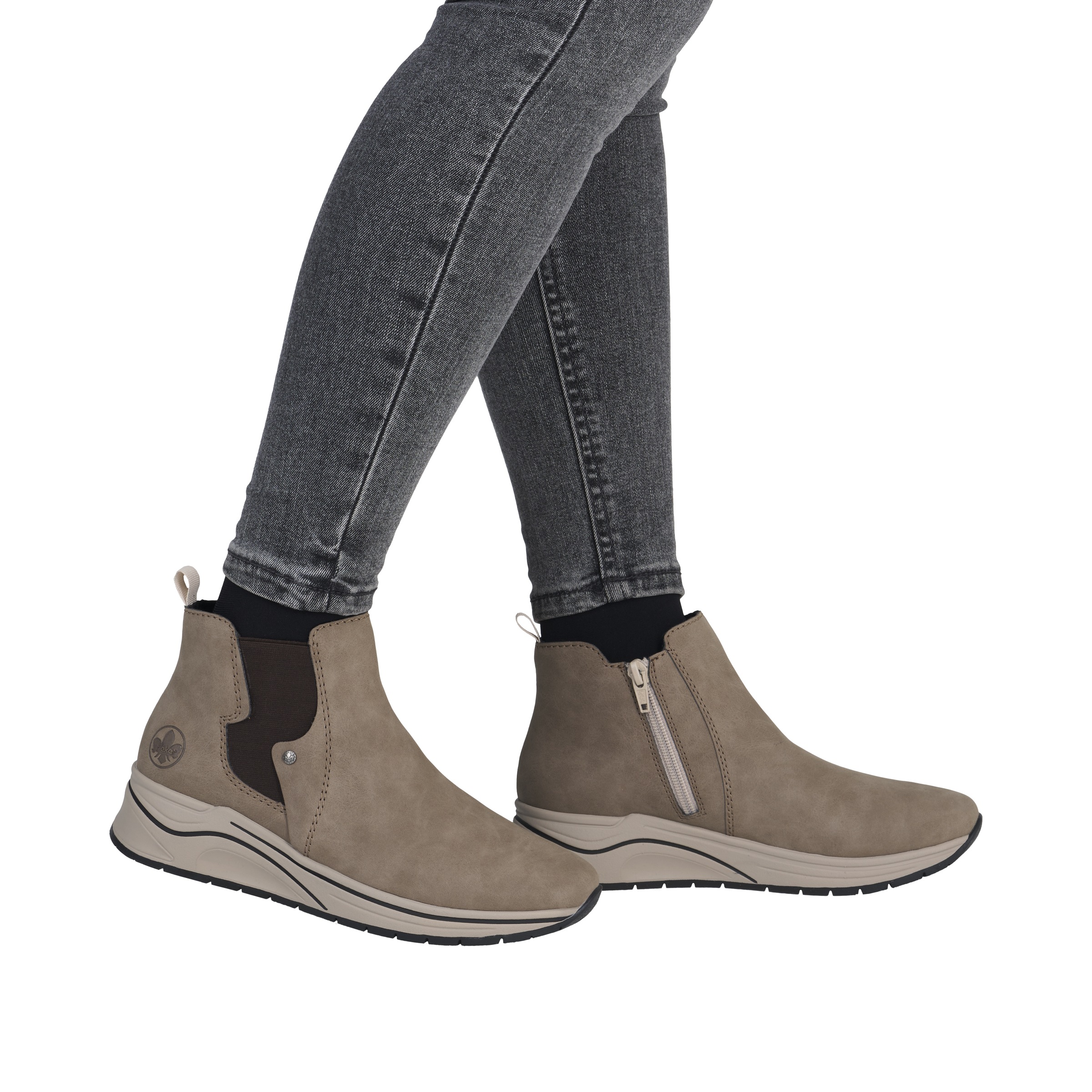 Rieker Slip-On Sneaker, Boots, Stiefelette, High Top Sneaker, Keilboots mit Stretcheinsatz