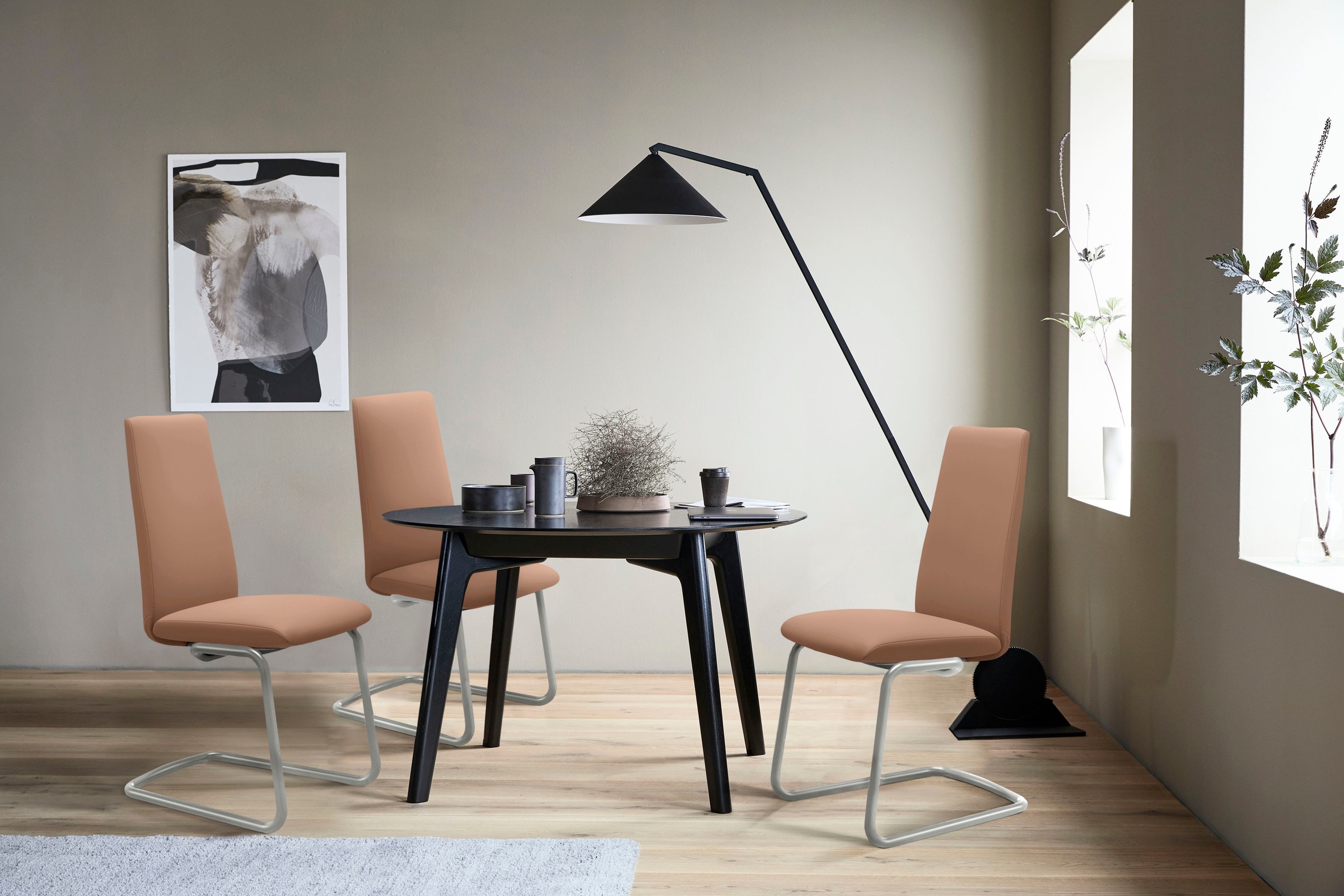 Stressless® Polsterstuhl »Laurel«, Leder BATICK, High Back, Größe L, mit Beinen aus Stahl in Schwarz matt