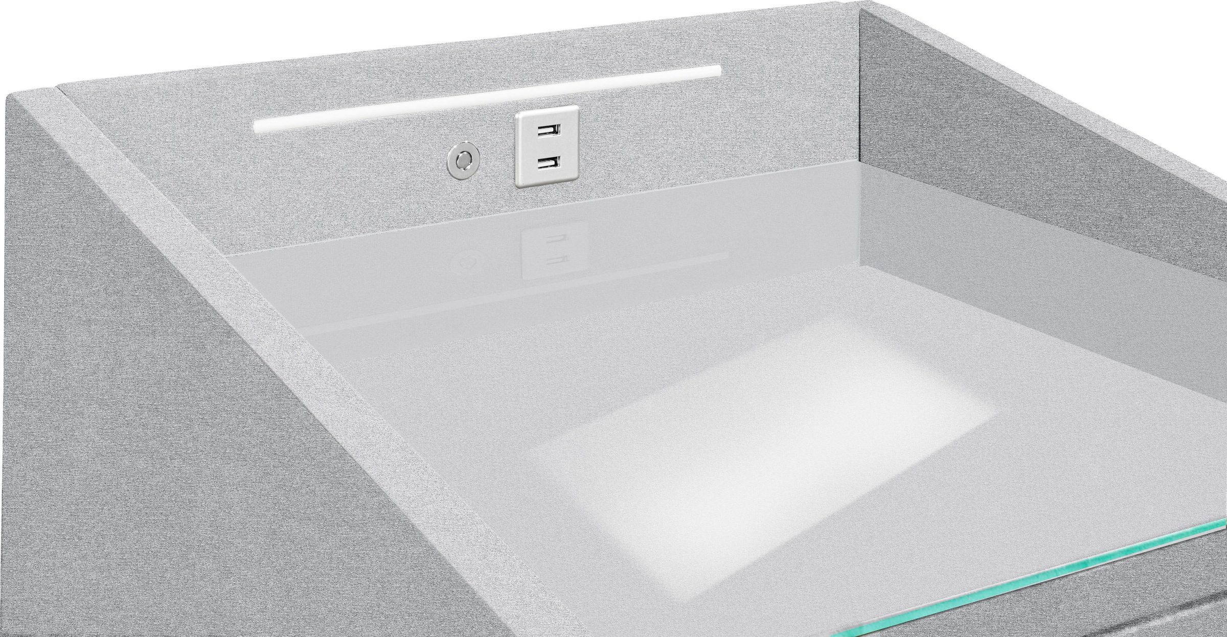 ED EXCITING DESIGN Nachtkonsole »Moon«, mit LED-Beleuchtung und USB-Anschluss & USB-C-Anschluss