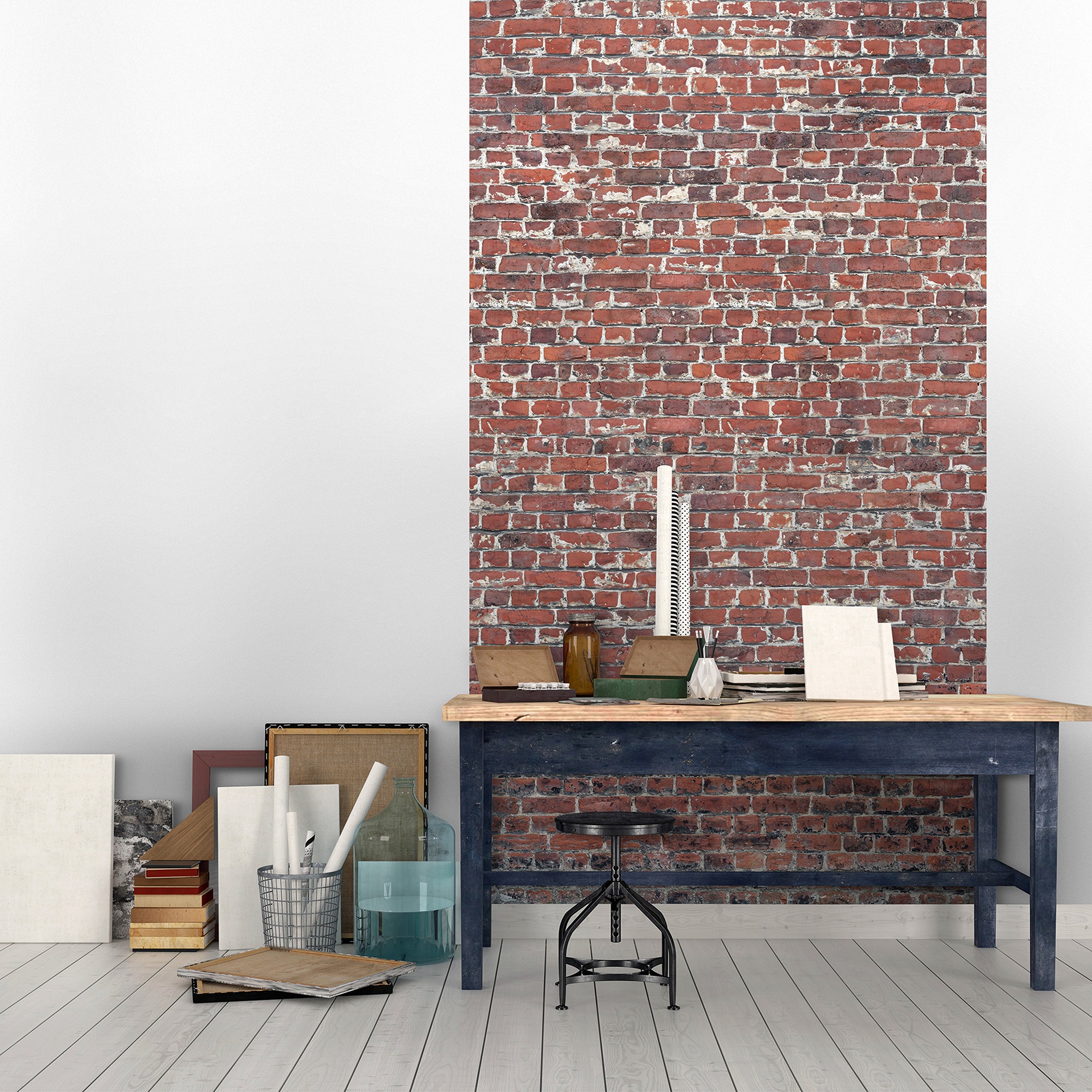 Bodenmeister Fototapete »3d Effekt Steinwand Vintage rot«