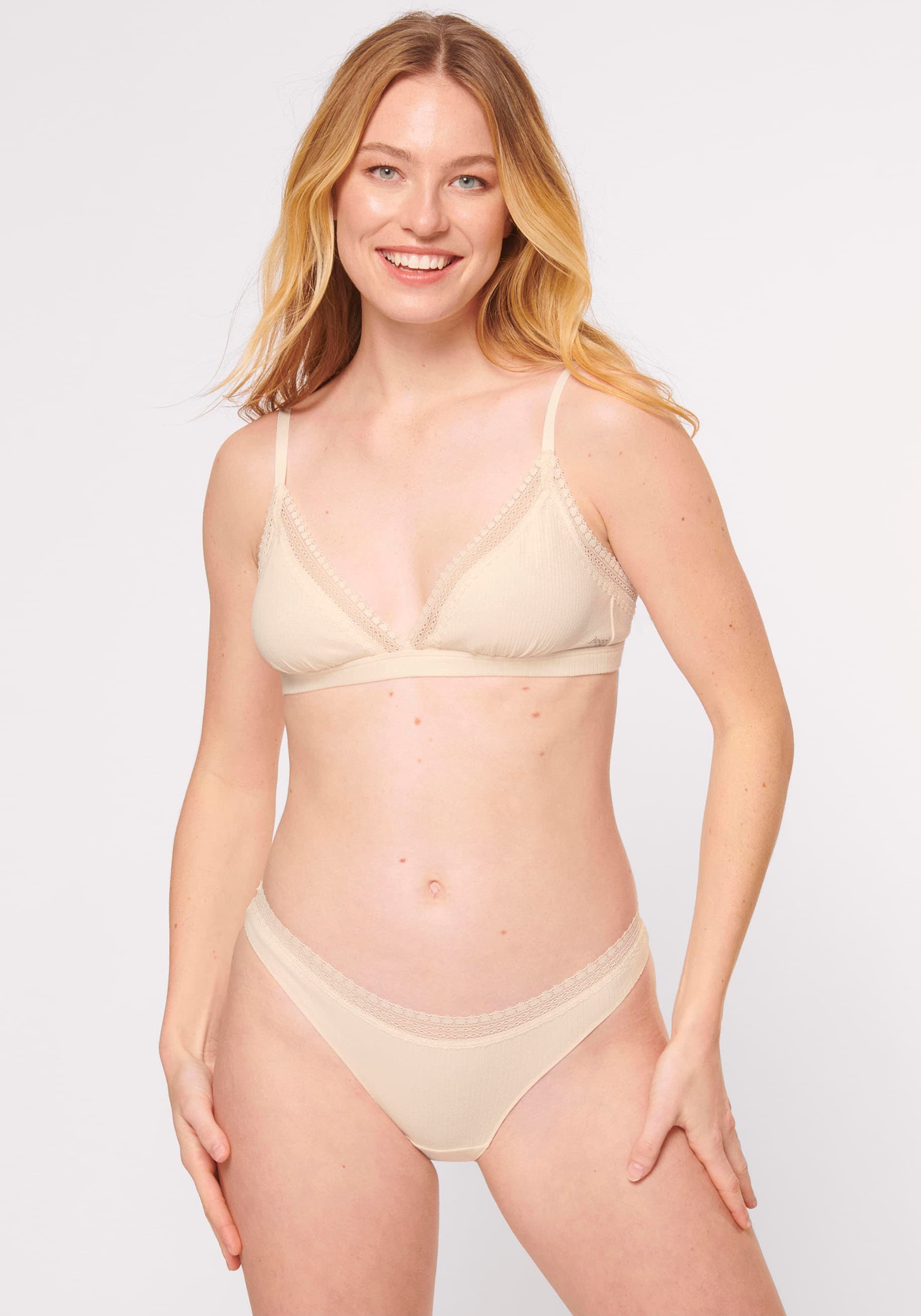 sloggi Slip »GO Ribbed R Brazil C2P«, (2er Pack), weiche Rippware mit Spitzenbesatz