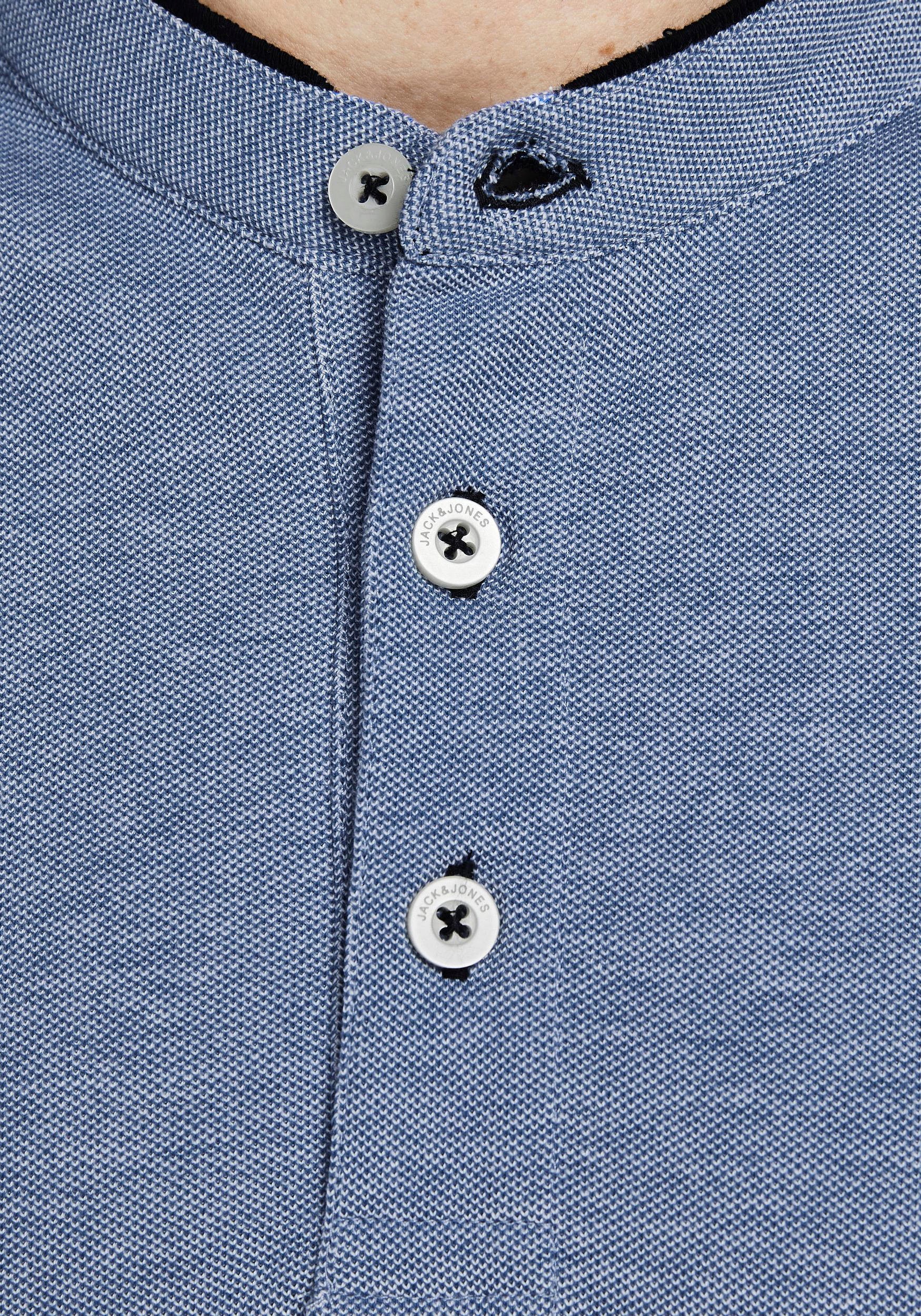 Jack & Jones Kurzarmshirt »PAULOS MAO POLO«, mit kontrastfarbiger Kante am schmalen Stehkragen und am Ärmelsaum