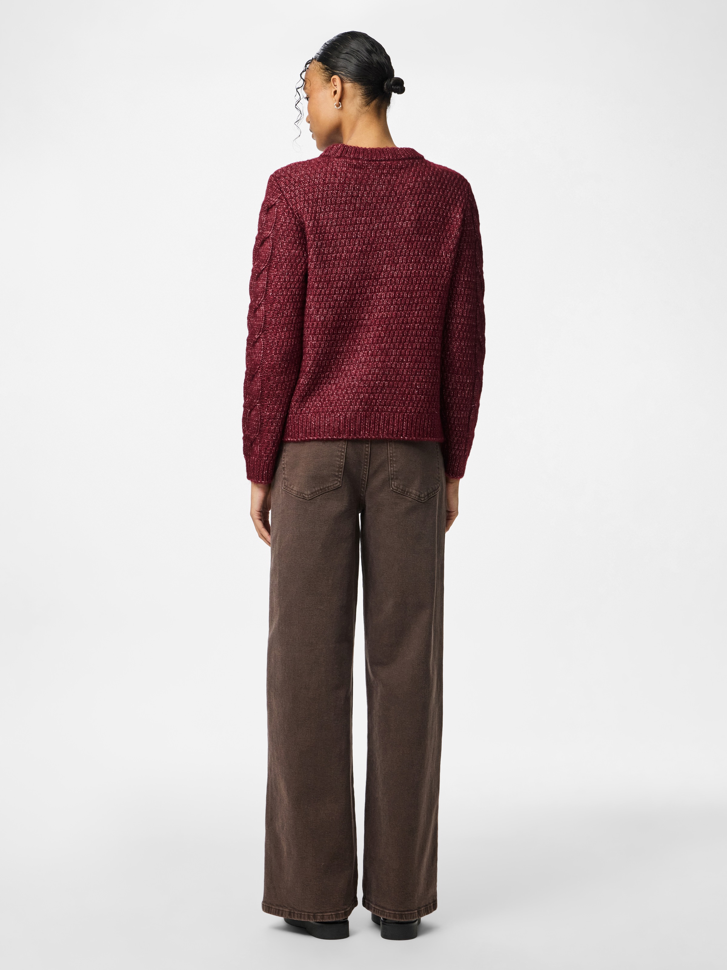 pieces Strickpullover »PCNINA LS O-NECK KNIT NOOS BC«