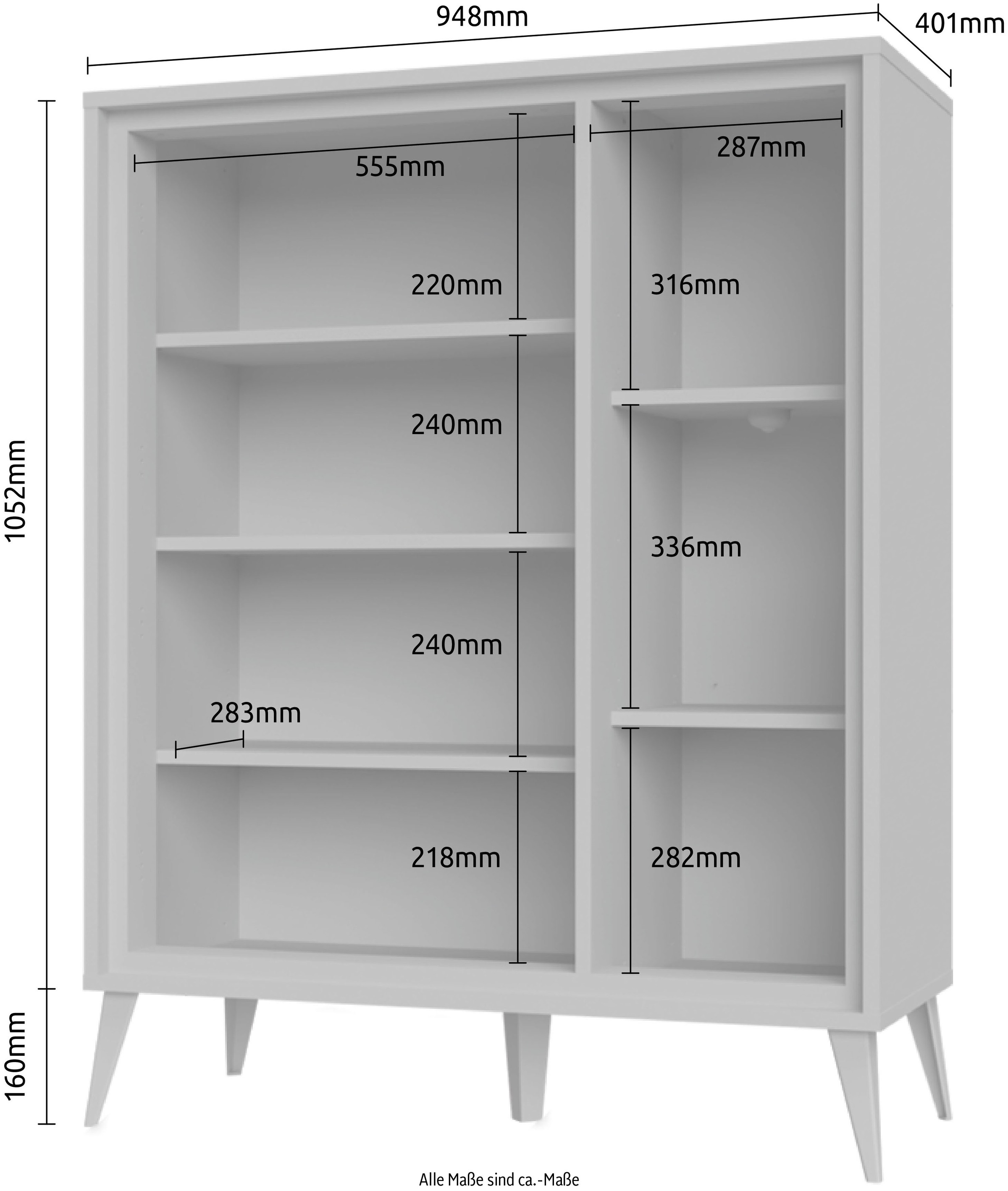 Home affaire Highboard »Vida«, UV lackiert, hochglänzend, Soft-Close und Push-to-open Funktion