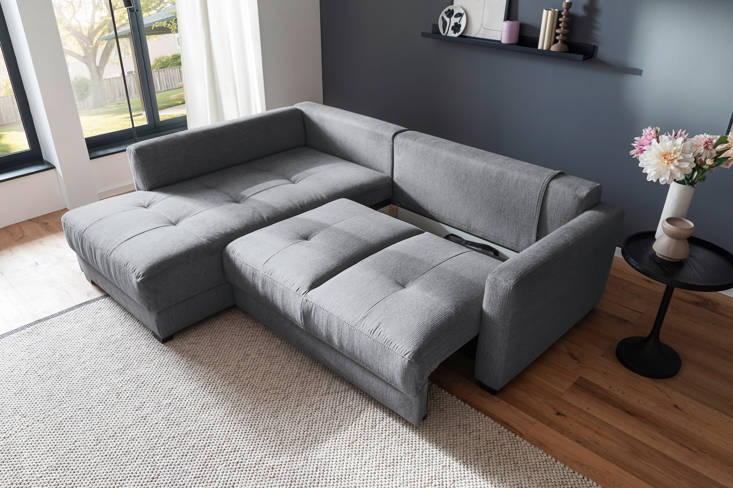 Mr. Couch Ecksofa »Pierre, L-Form mit Taschenfederkern«, mit DuraSpring-Taschenfederkern bis 140 kg belastbar