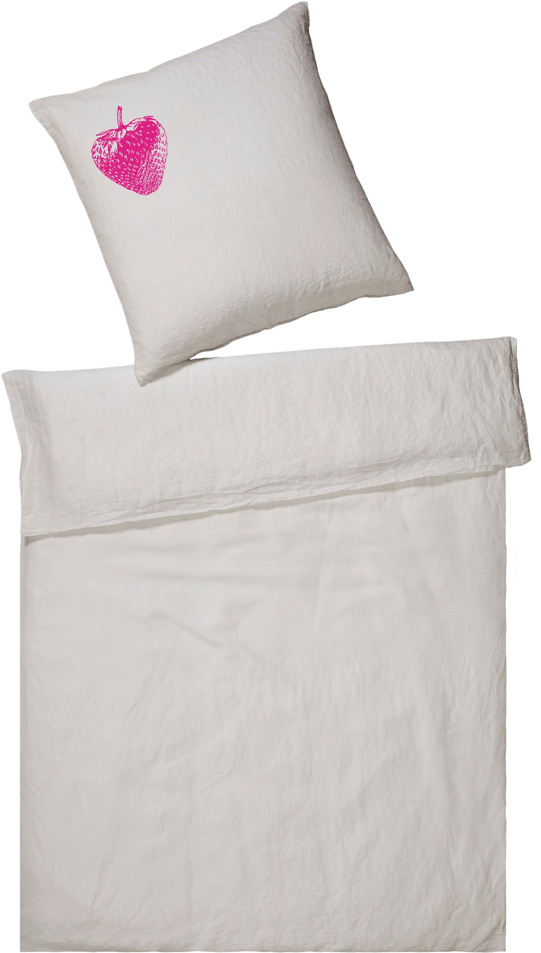 Elegante Bettwäsche »Erdbeere« 2 Stk. tlg. angenehmes Hautgefühl günstig online kaufen