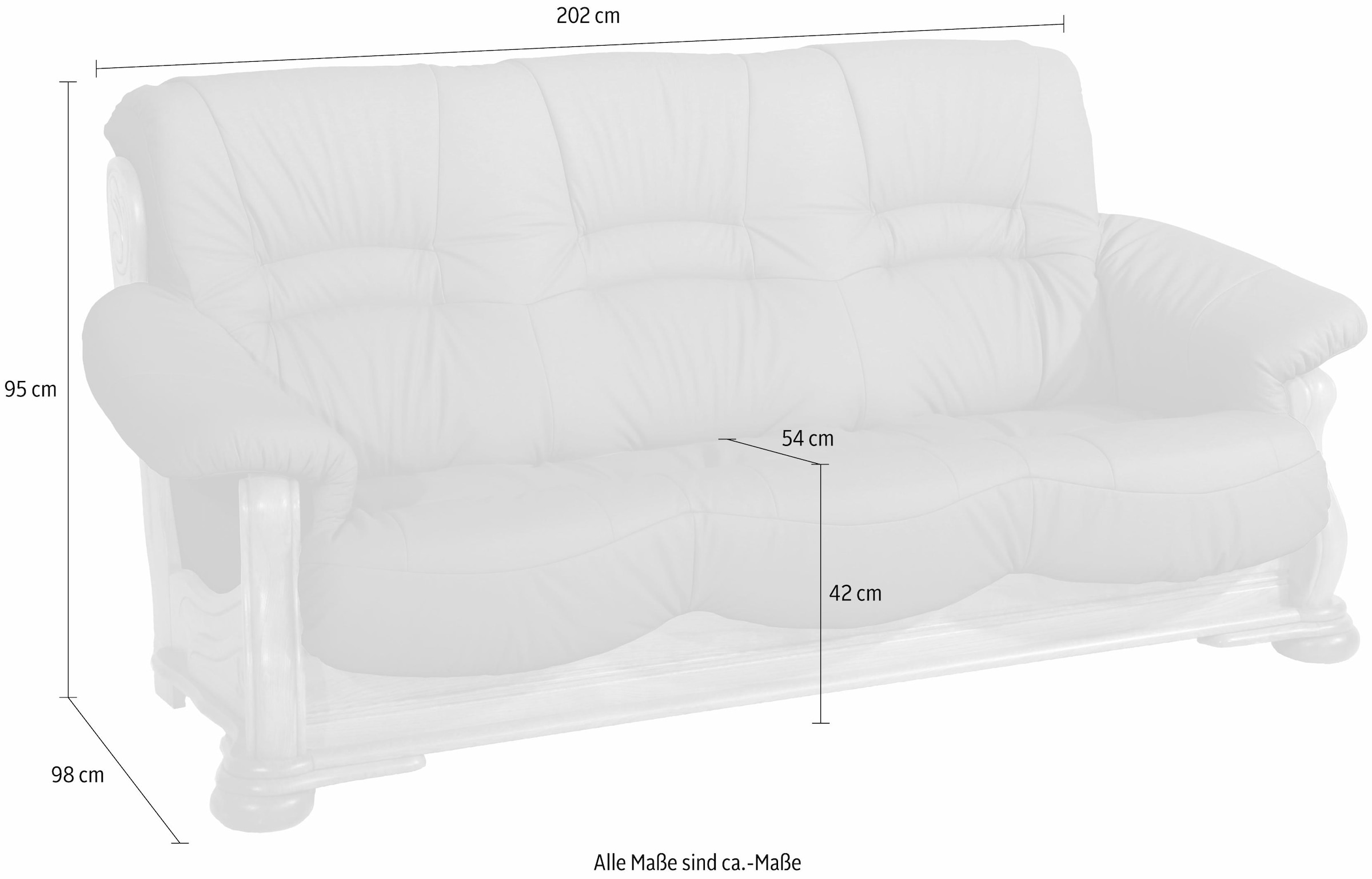 Max Winzer® 3-Sitzer »Texas«, mit dekorativem Holzgestell, Breite 202 cm