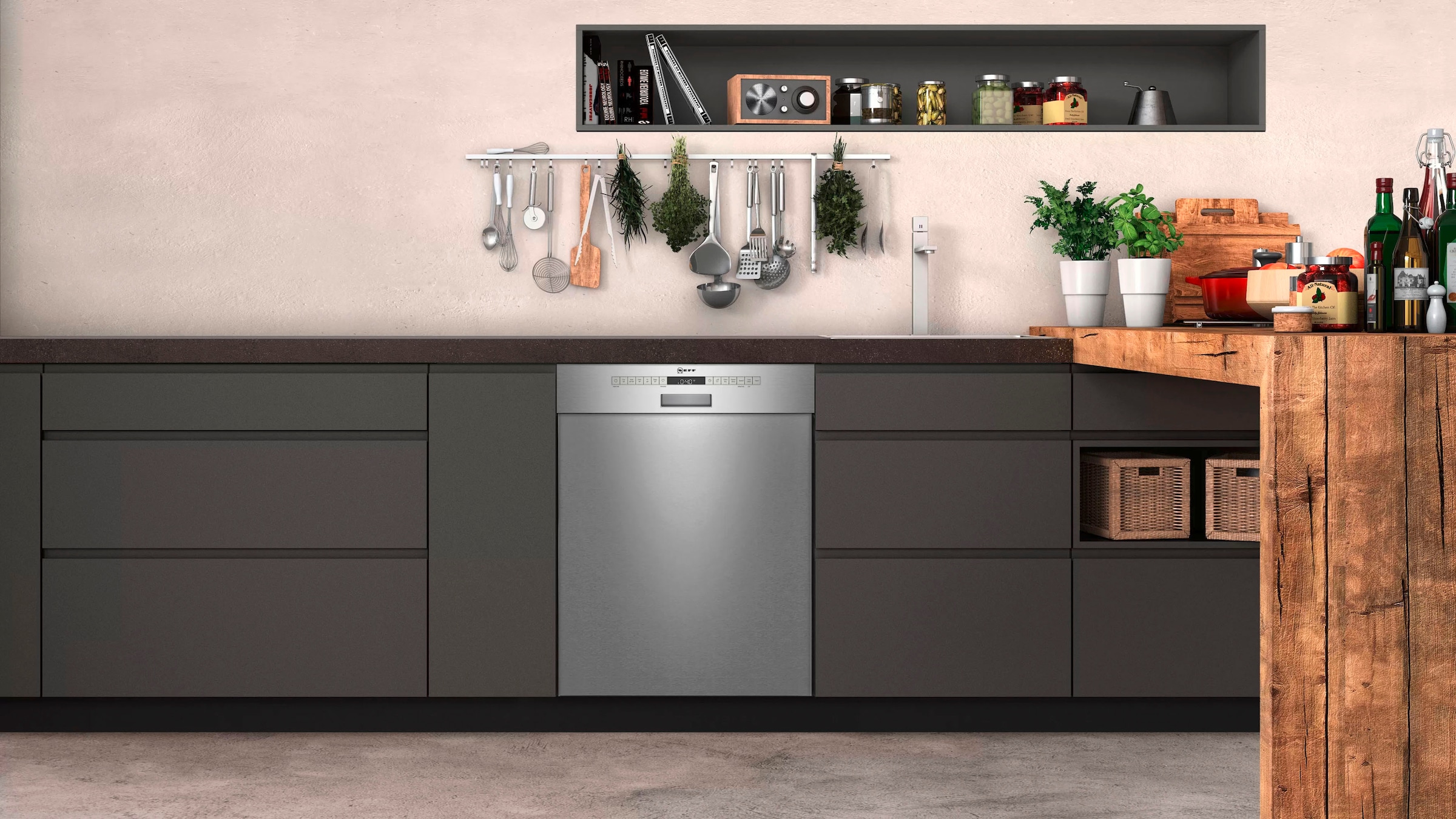 NEFF Unterbaugeschirrspüler N 50 »S125ITS04E«, 12 Maßgedecke, Besteckschublade für einfaches Beladen
