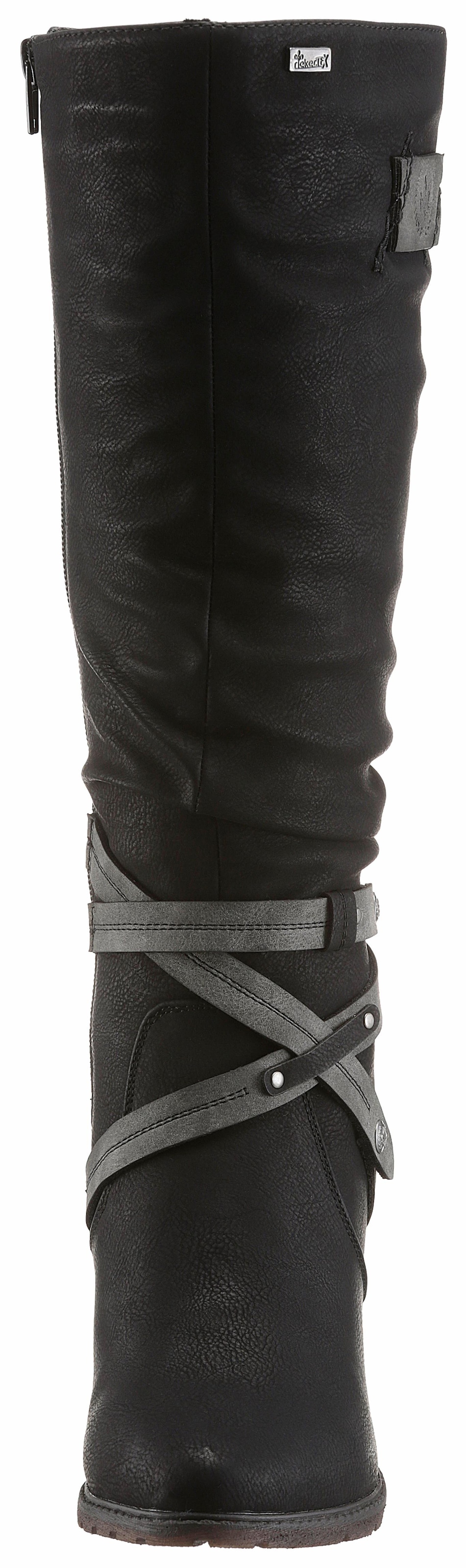Rieker Winterstiefel, Blockabsatz, Rieker TEX-Membran, mit stylischem Zierriemchen