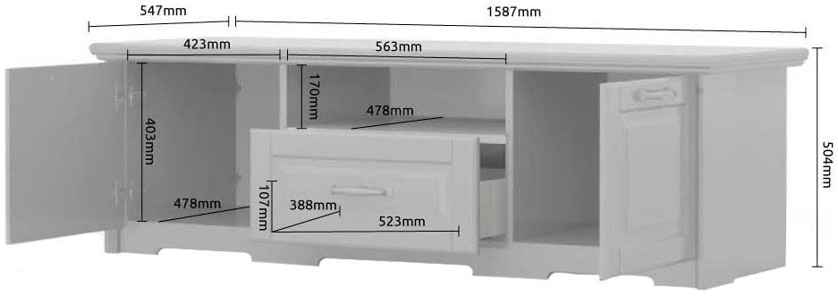 Home affaire TV-Board »Evergreen«, mit Soft-Close-Funktion, Breite 158,7 cm