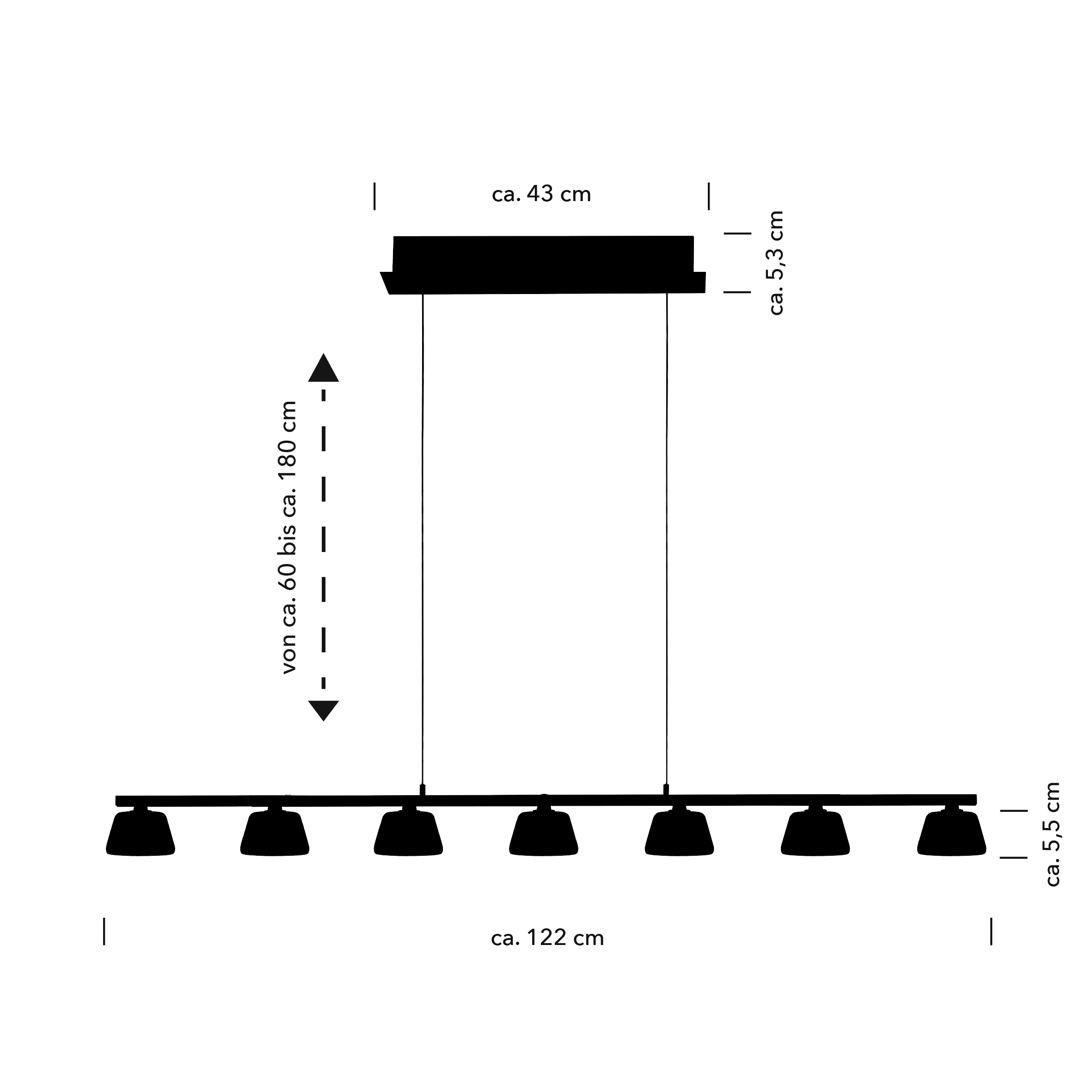 HELL höllisch gutes Licht LED Pendelleuchte »JANE« LED-Modul 1 Stk. Extra-Warmweiß Tastdimmer, Dim to warm, Stufenlos höhenverstellbar