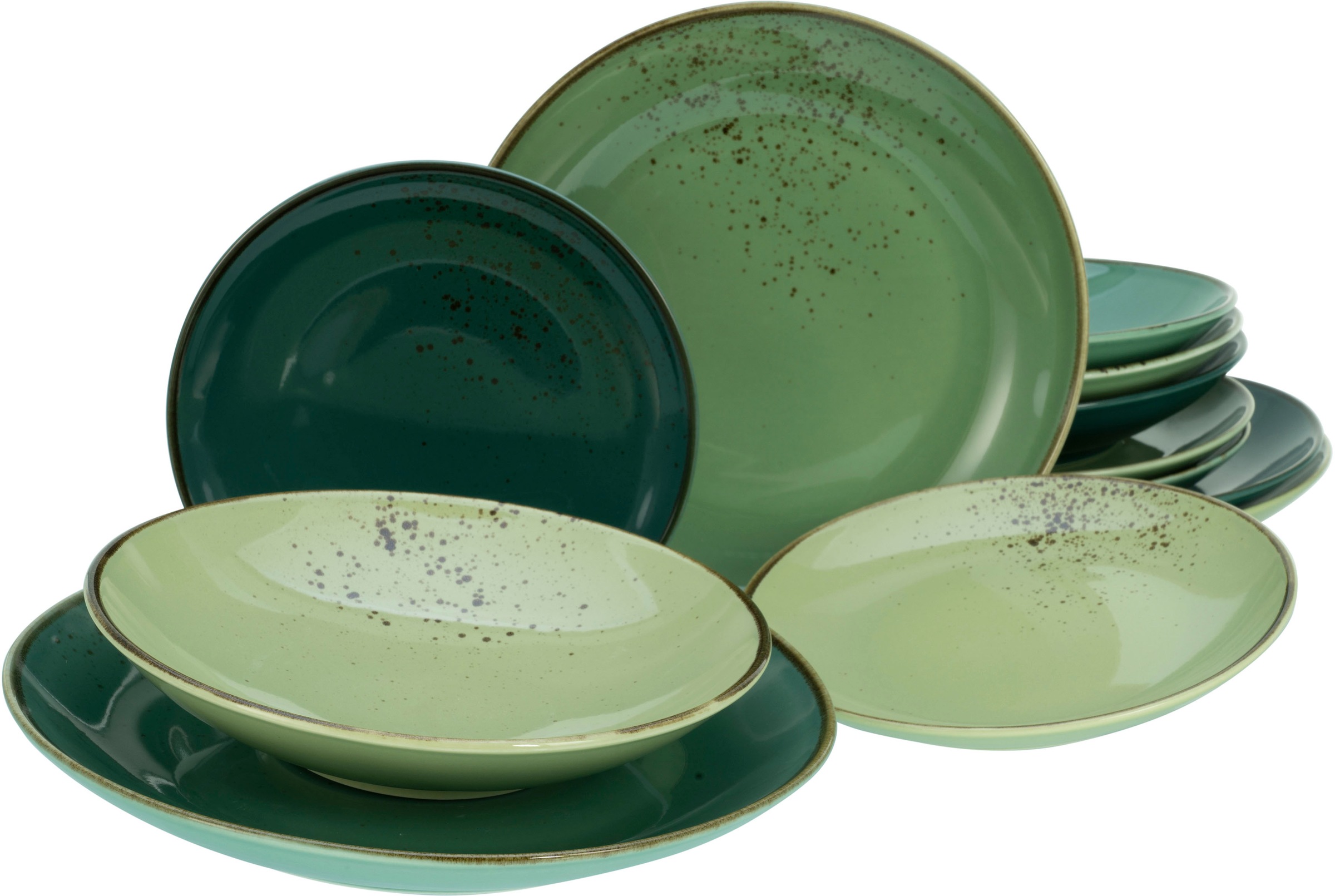 CreaTable Tafelservice »Geschirr-Set NATURE COLLECTION«, (Set, 12 tlg., Tel günstig online kaufen