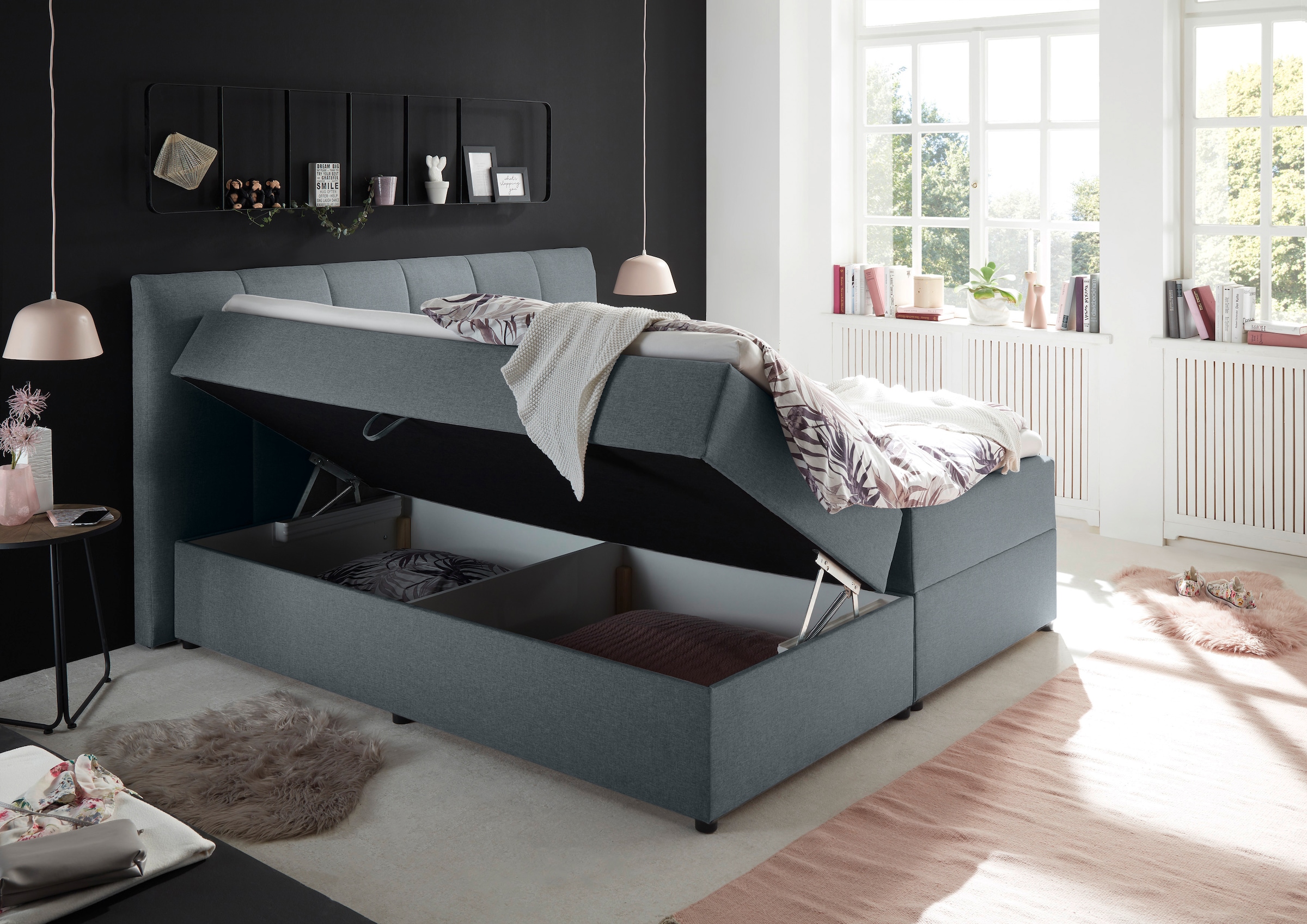 ED EXCITING DESIGN Boxbett »"Granada", Topseller inkl. Bettkasten und Topper«, erhältlich in den Größen 120x200cm & 180x200cm