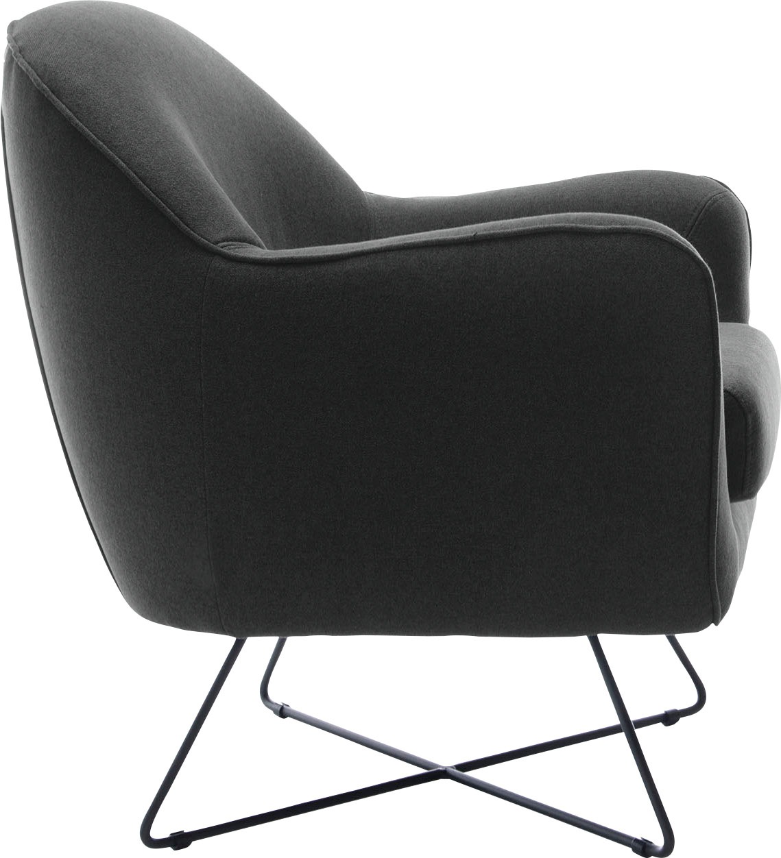 TRENDMANUFAKTUR Sessel »Evora, Loungesessel, Designsessel«, in zeitlosem Stil mit modernem Metallgestell