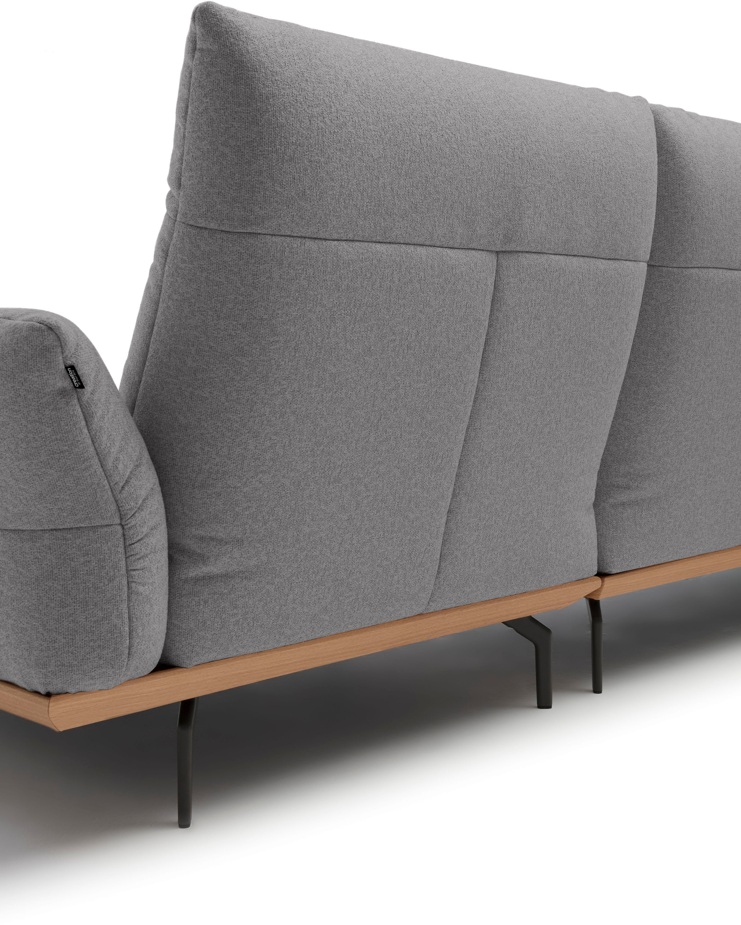 Creation BY ROLF BENZ Ecksofa »CR.460« Sockel in Eiche, Winkelfüße in Umbragrau, Breite 338 cm