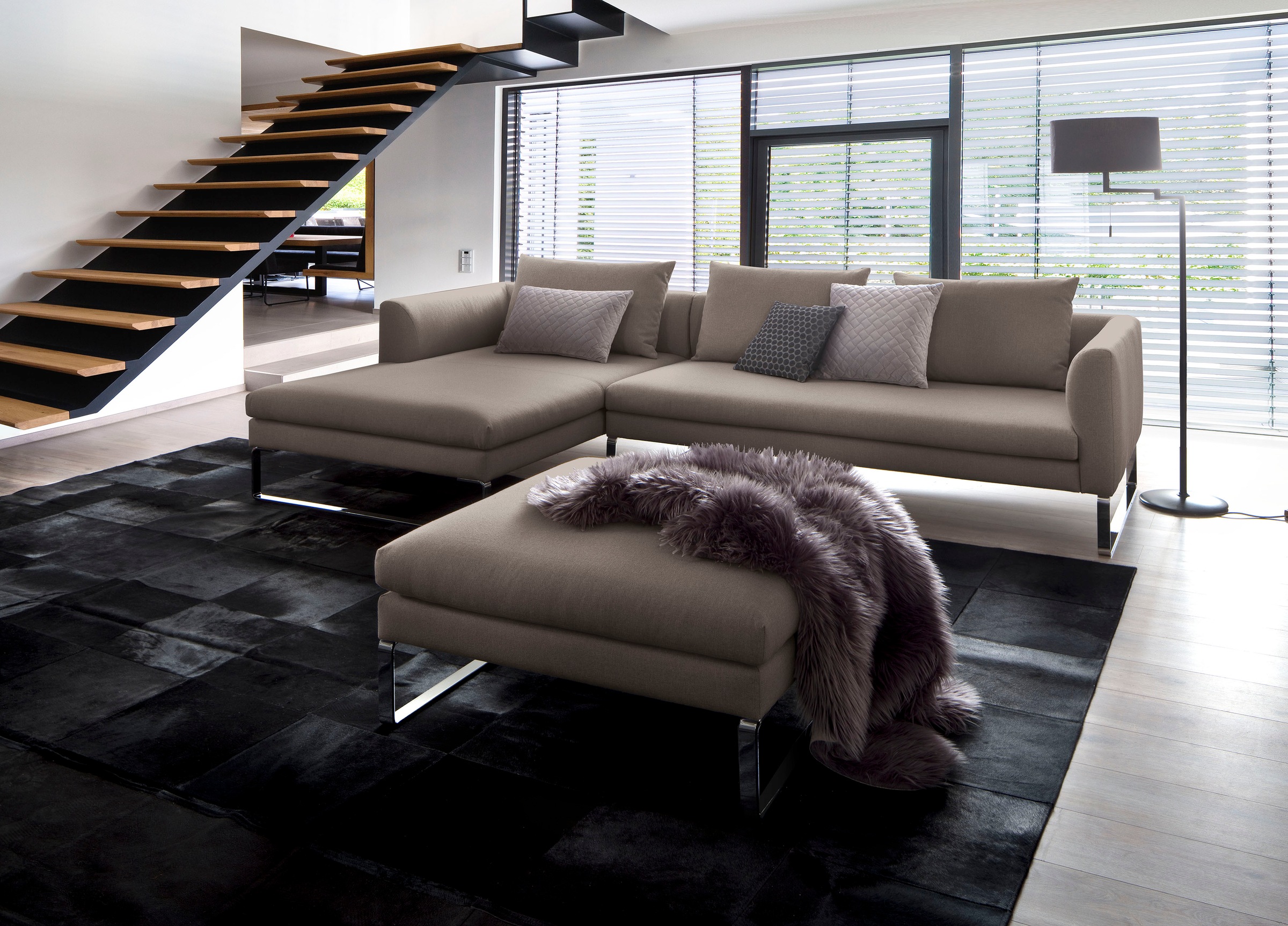 3C Candy Ecksofa »Avola modern elegantes Designsofa mit Bügelfuß, L-Form«, günstig online kaufen