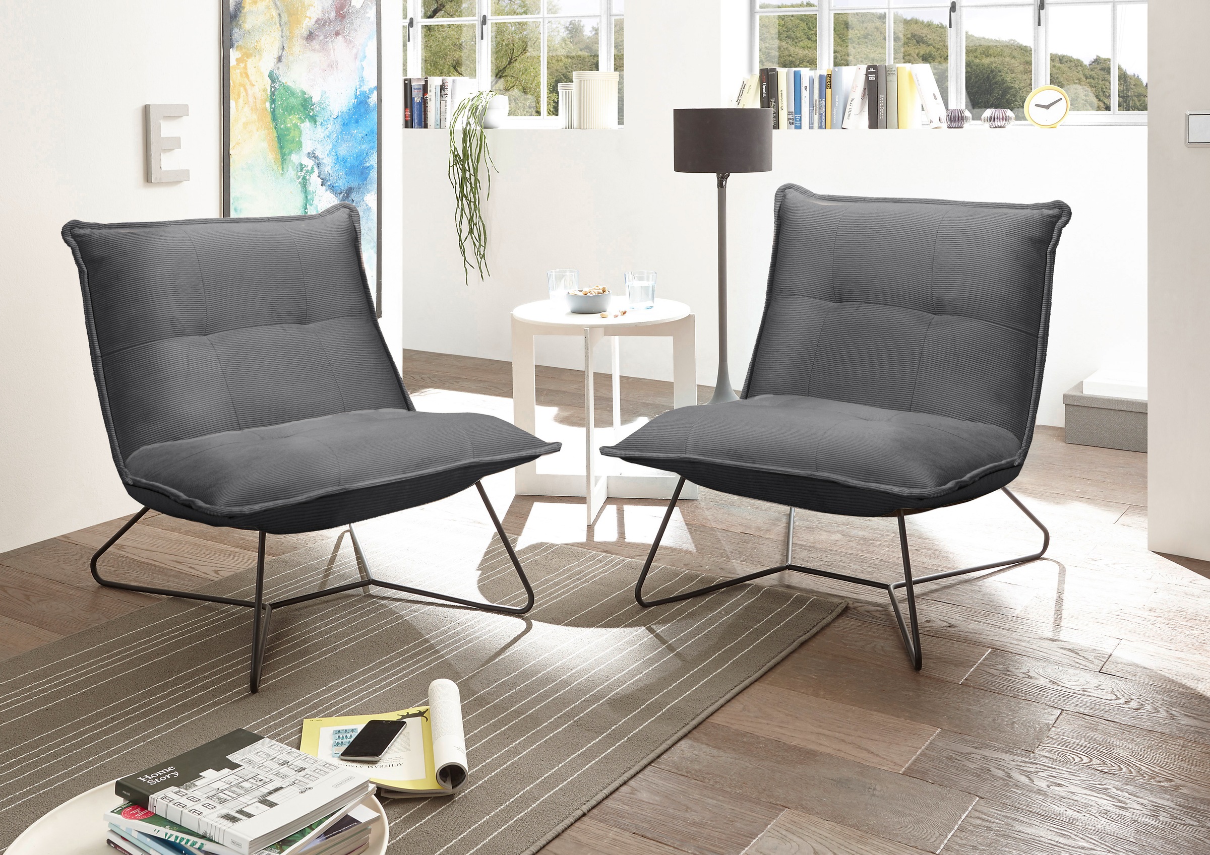 ED EXCITING DESIGN Sessel »Vico«, mit Design-Gestell aus schwarzem Metall, günstig online kaufen