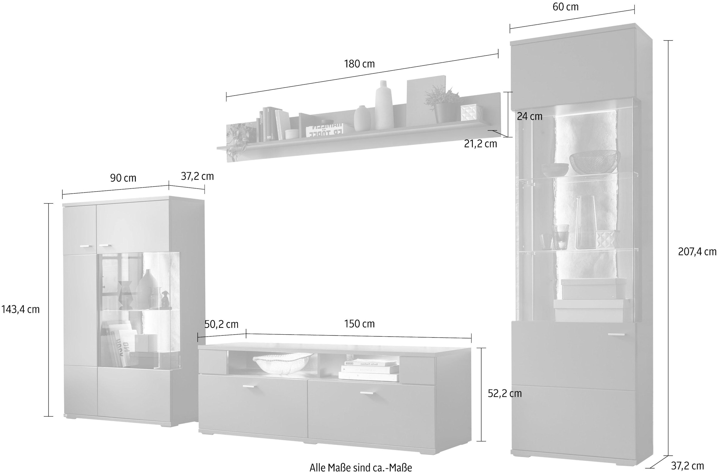 set one by Musterring Wohnwand »TACOMA«, (Set, 4 St.), Typ 52, mit  Wandboard online bestellen