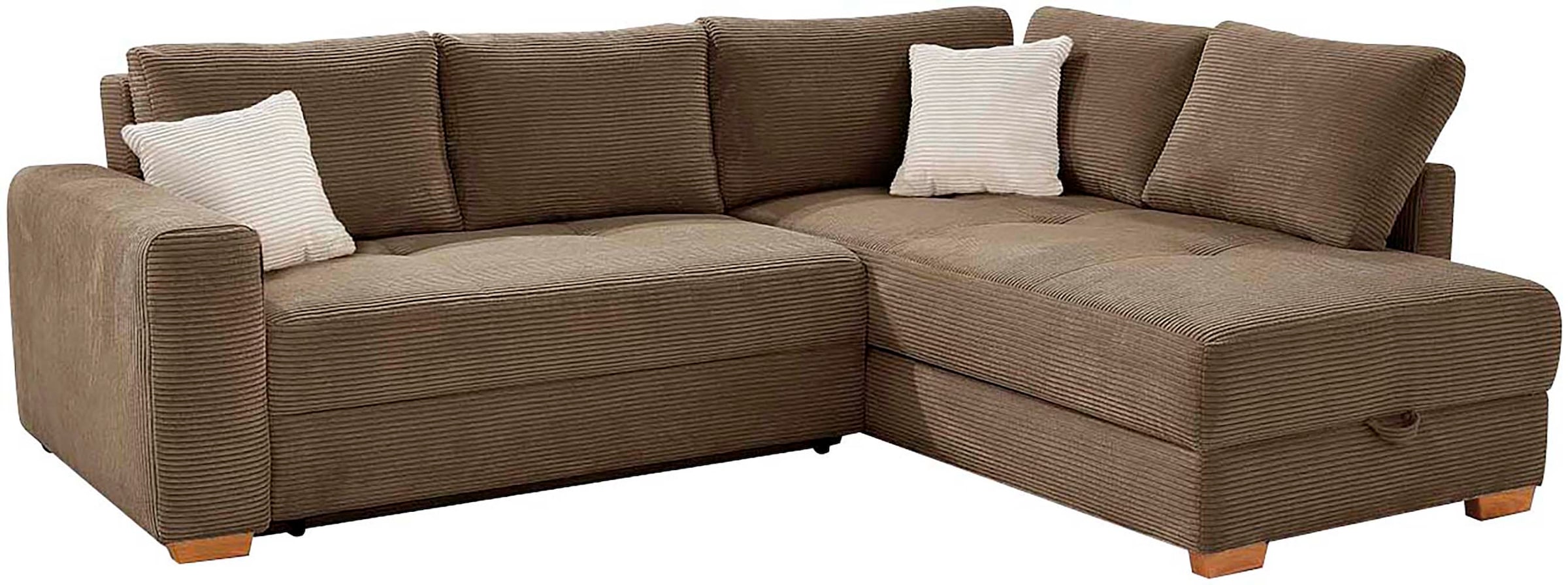 Jockenhöfer Gruppe Ecksofa »Sunset, Dauerschlafsofa mit«, Tonnentaschen-Federkern, 5cm Kaltschaumtopper, flexible montierbar