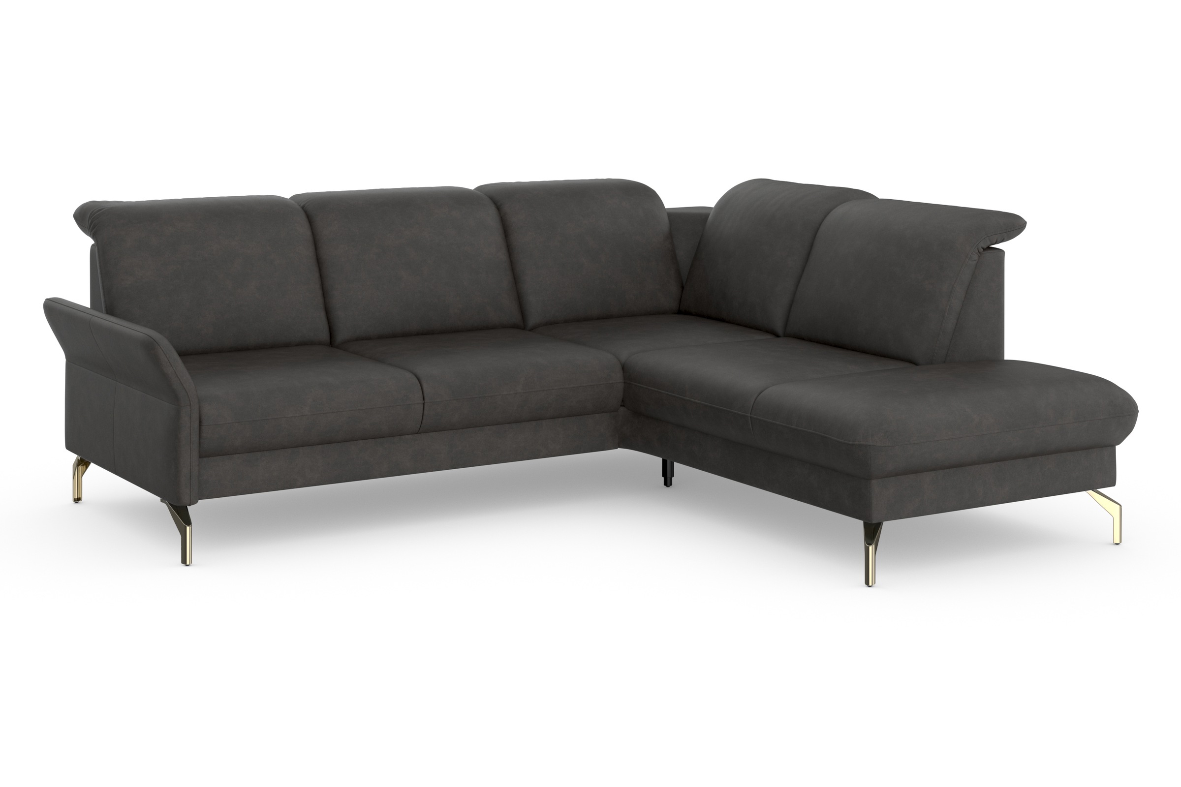 sit&more Ecksofa »Fashion L-Form«, wahlweise mit Kopfteilverstellung, Vorziehsitz, motorisch, Nickelfüße