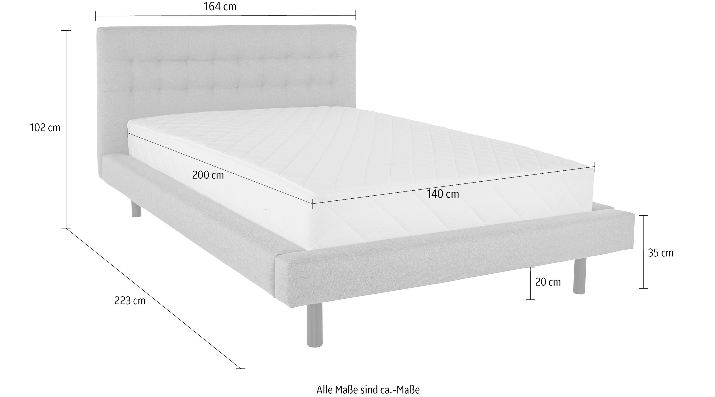 andas Polsterbett »Tobjörn«, Mit breitem Futon-Rahmen