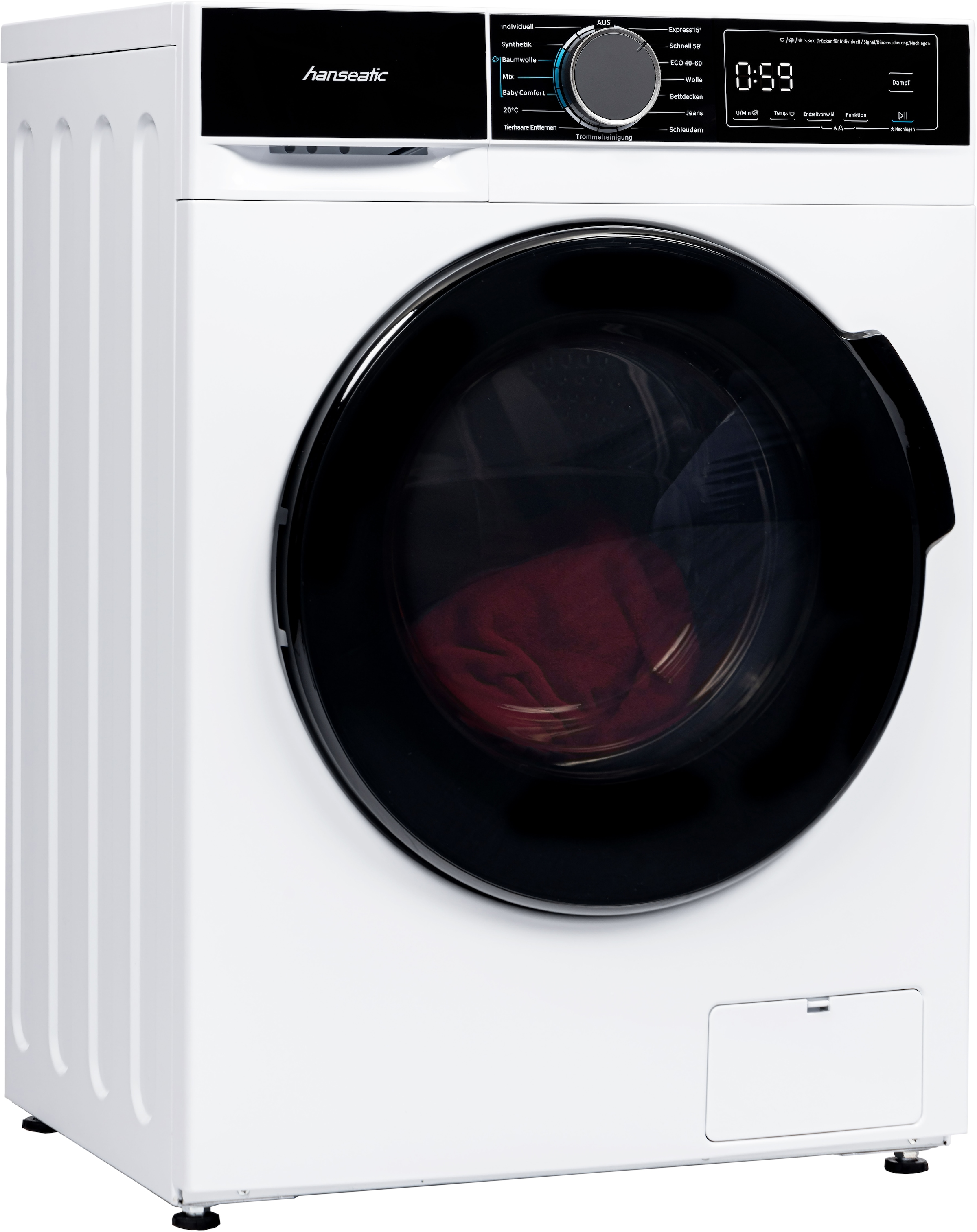 HANSEATIC Waschmaschine »HWMA714B« 7 kg 1400 U/min Schnellwaschprogramm, Startzeitvorwahl weiß Programmspeicher