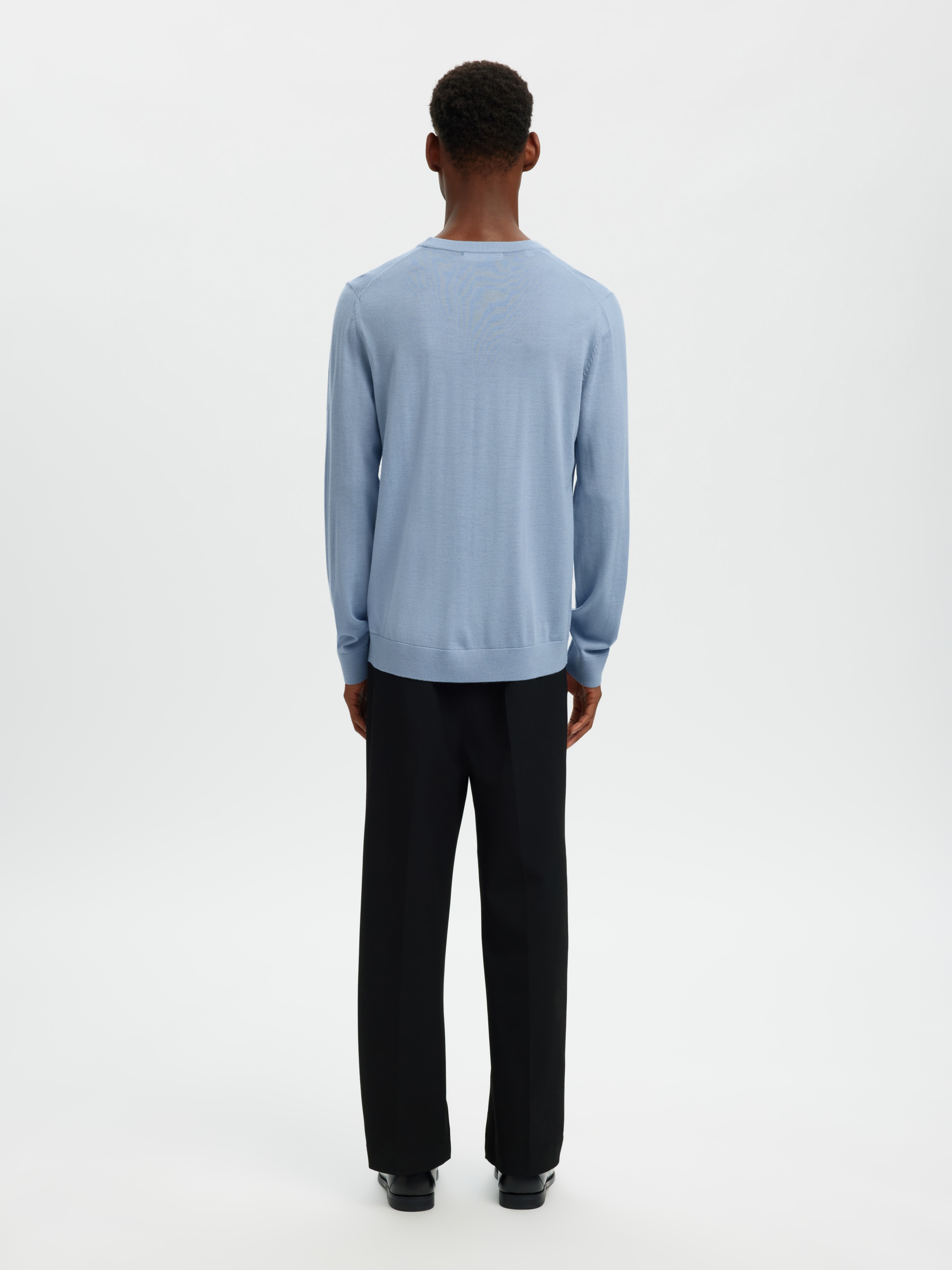 SELECTED Rundhalspullover »SLHTRAY LS KNIT MERINO CREW NECK NOOS« Wolle, regular fit