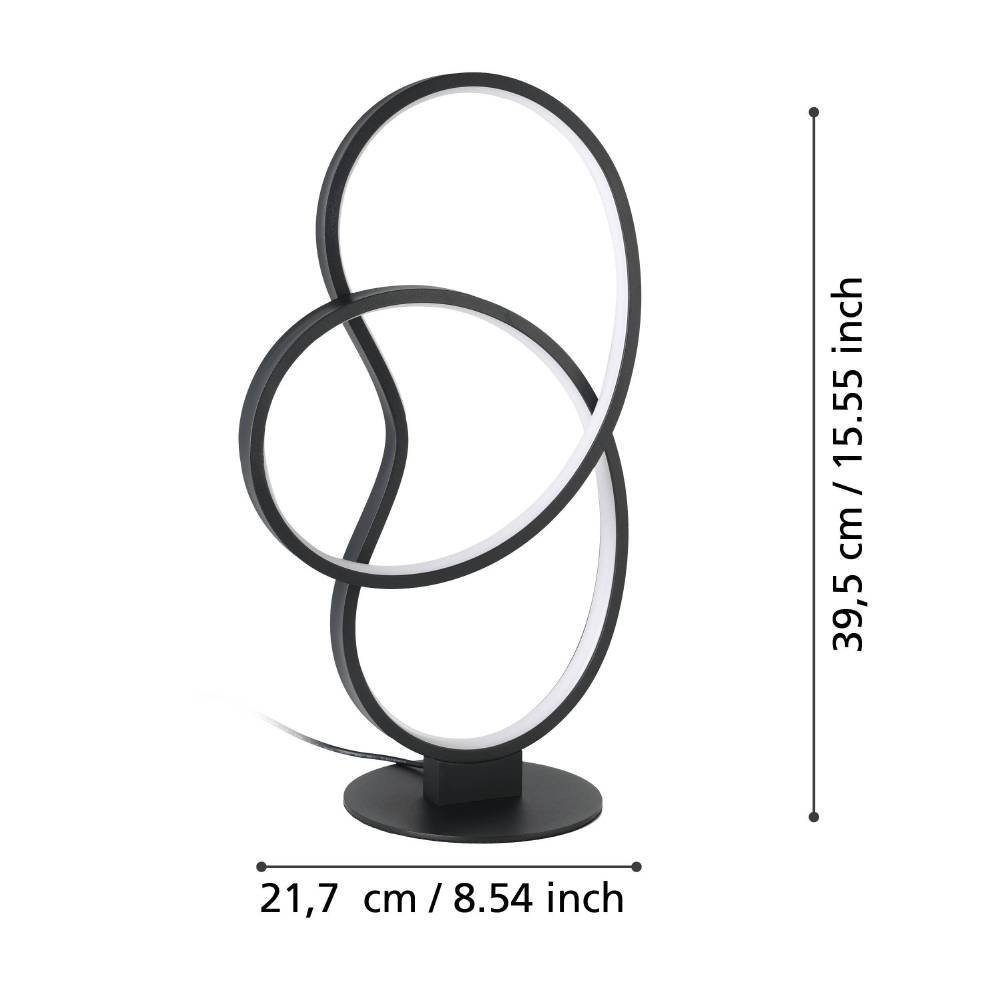 EGLO Tischleuchte »GIANELLA«, 1 flammig, Leuchtmittel LED-Modul | LED fest integriert, Nachttischlampe, Deko Tischleuchte aus Metall in Schwarz, Tisch-Lampe