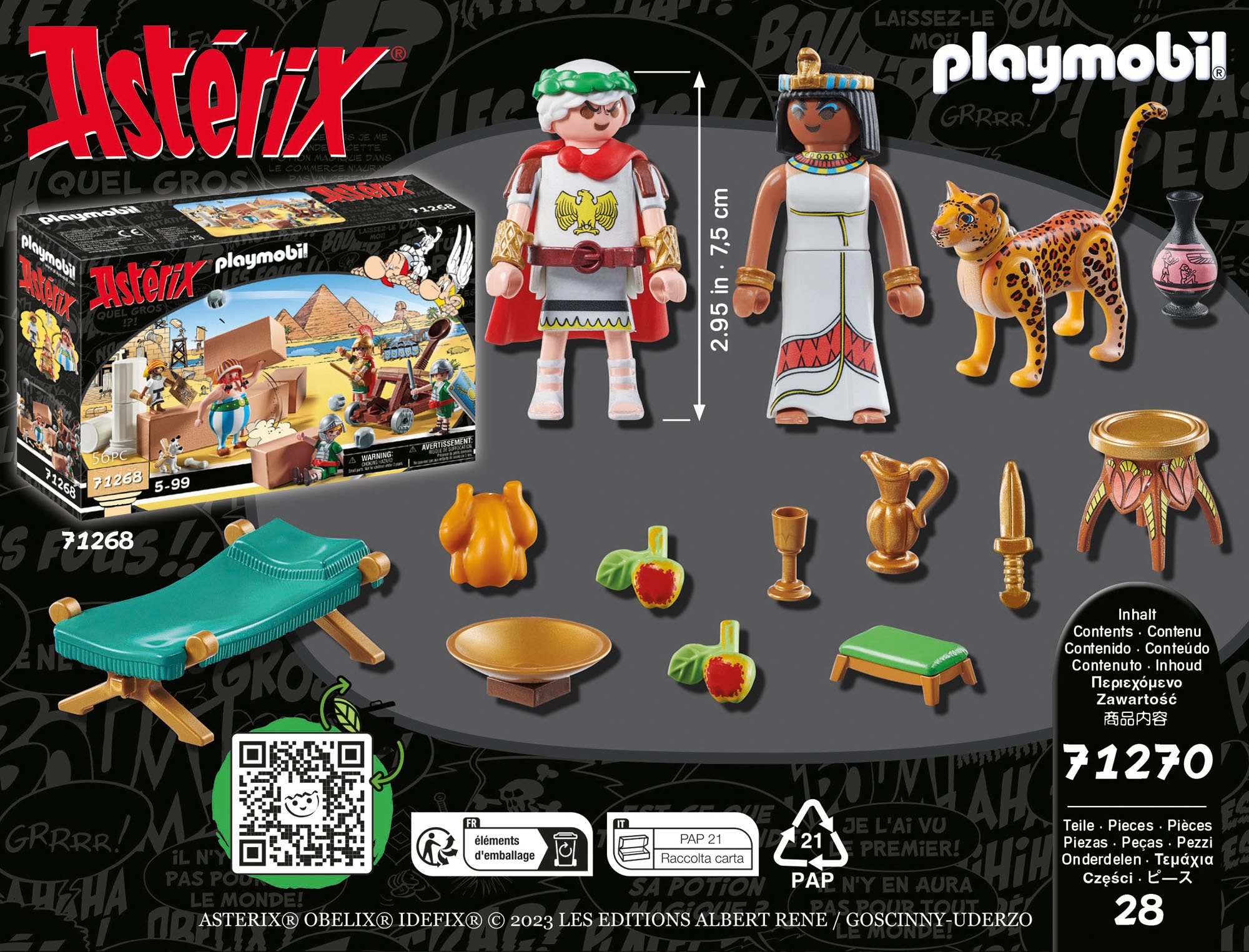 Playmobil® Konstruktions-Spielset »Cäsar und Kleopatra (71270), Asterix«, (28 St.), Made in Europe