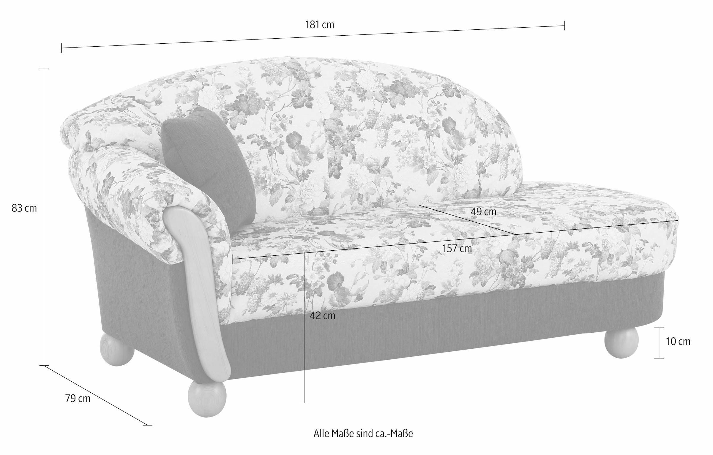 Home affaire Ottomane »Milano, bequemes solitär Sofa im Landhaus-Stil, B/T/ günstig online kaufen