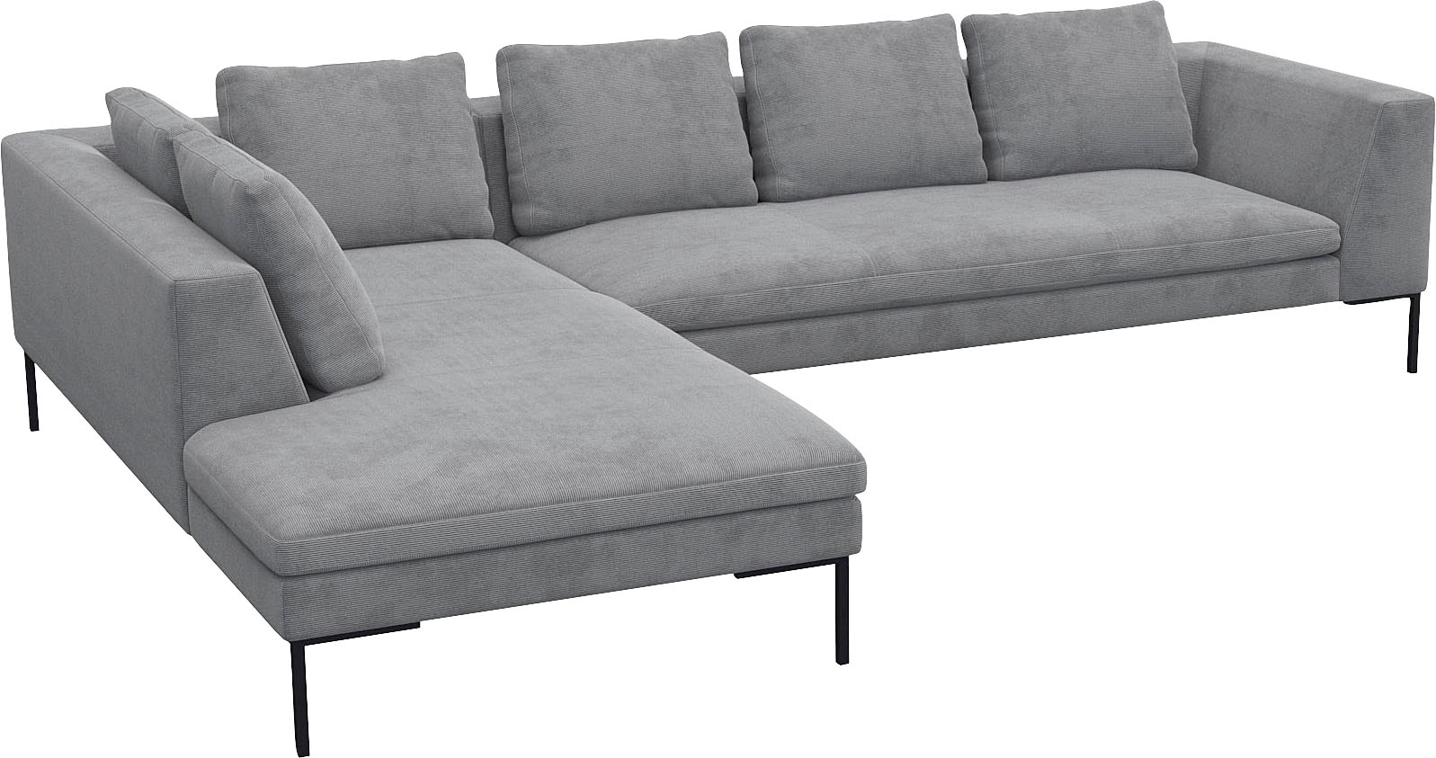 FLEXLUX Ecksofa »Loano, superbequemer Sitzkomfort durch Kaltschaum im Sitz, L-Form«, modernes Sofa, frei im Raum stellbar, lose Kissen, hoher Fuß
