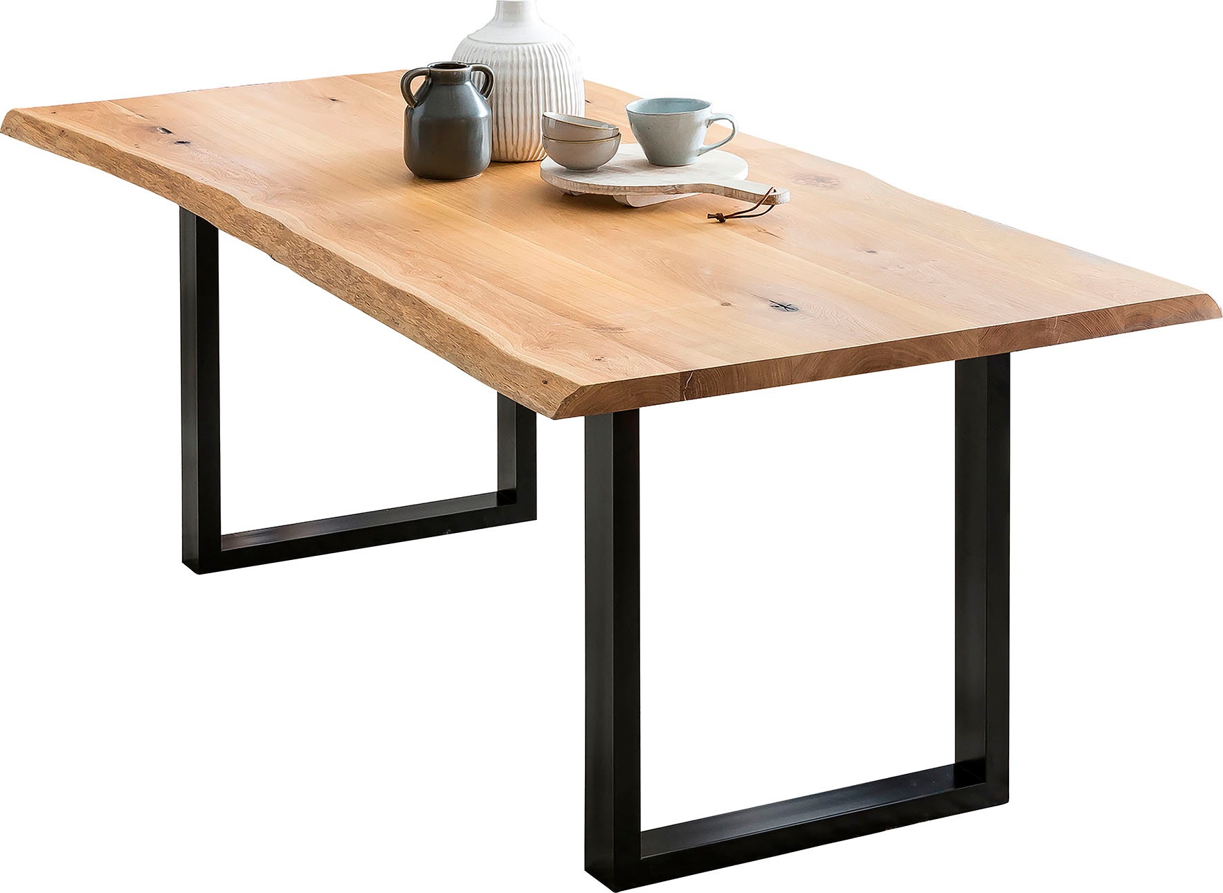 SalesFever Schreibtisch »Villach Arbeitsplatz« echte Baumkante, Home office Laptoptisch