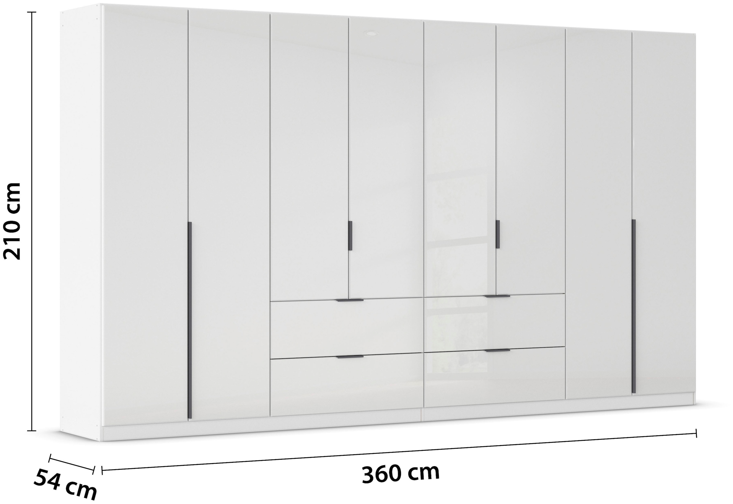 rauch Drehtürenschrank »Kleiderschrank Kleiderschränke Schrank Garderobe AGORDO mit Glasfront«, (in zwei Griff-Farben, Breiten 91-360 cm), mit Außenschubkästen, in 7 Breiten und 2 Höhen MADE IN GERMANY