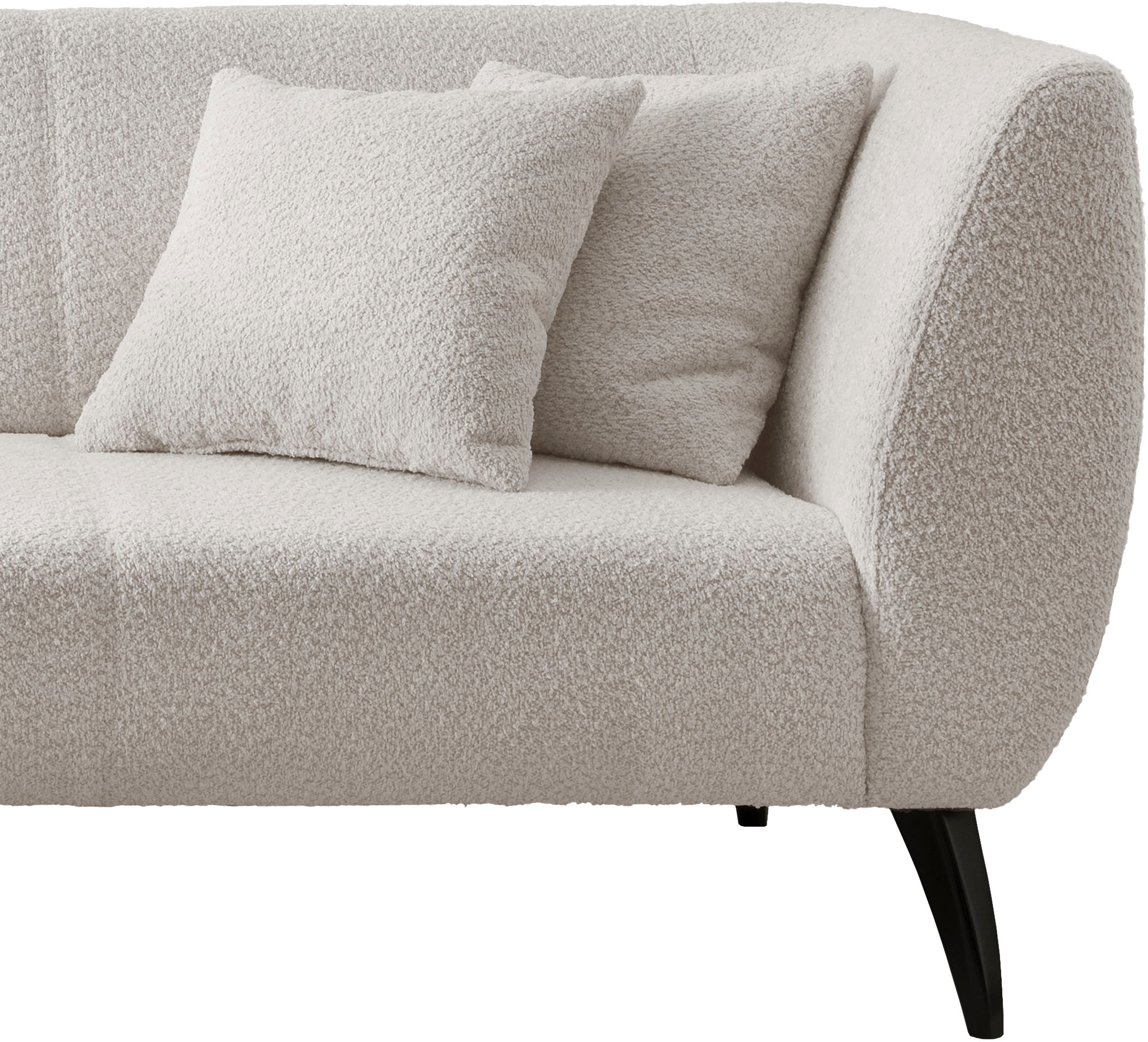 INOSIGN Ecksofa »Colori L-Form«, Holzfußfarbe wählbar, inkl. 4x Zierkissen