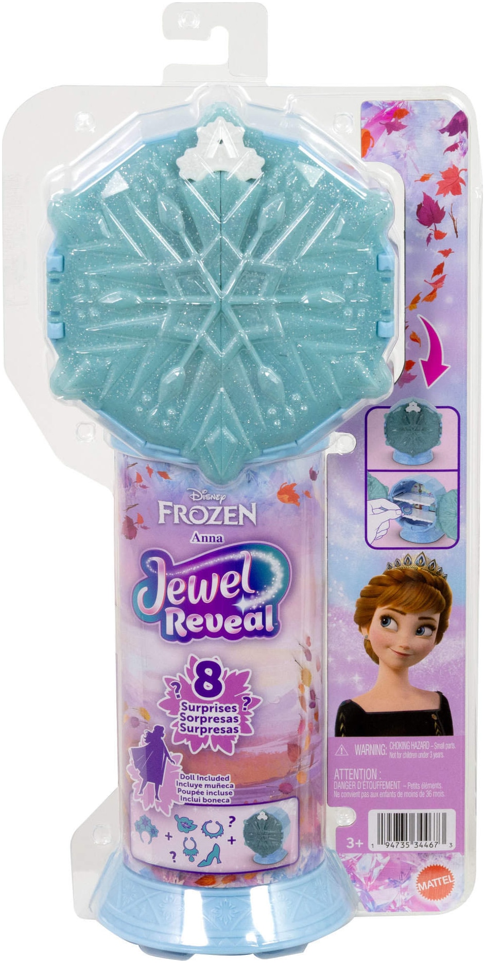 Mattel® Anziehpuppe »Disney Die Eiskönigin, Juwel Reveal Anna«